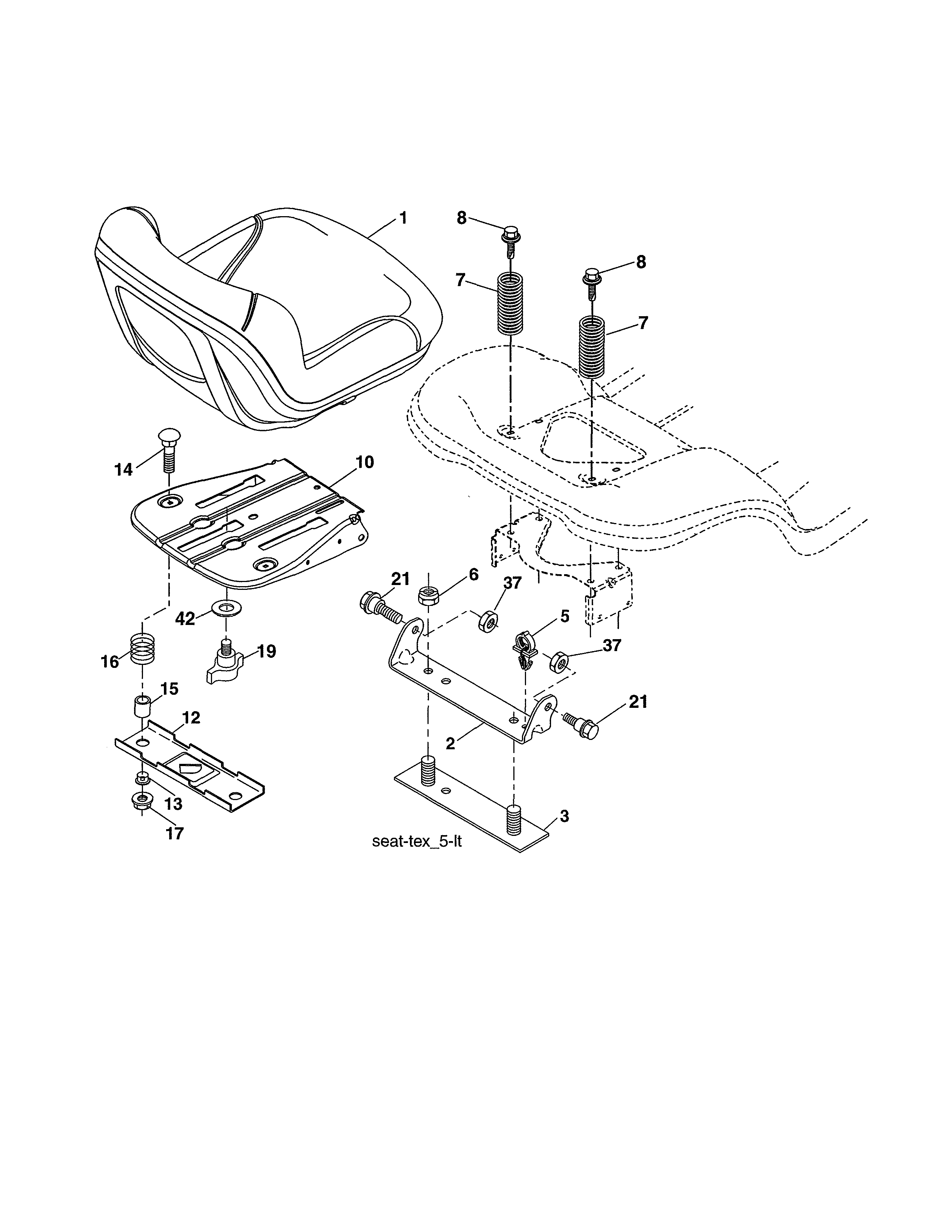 Craftsman 917989260 seat assembly diagram