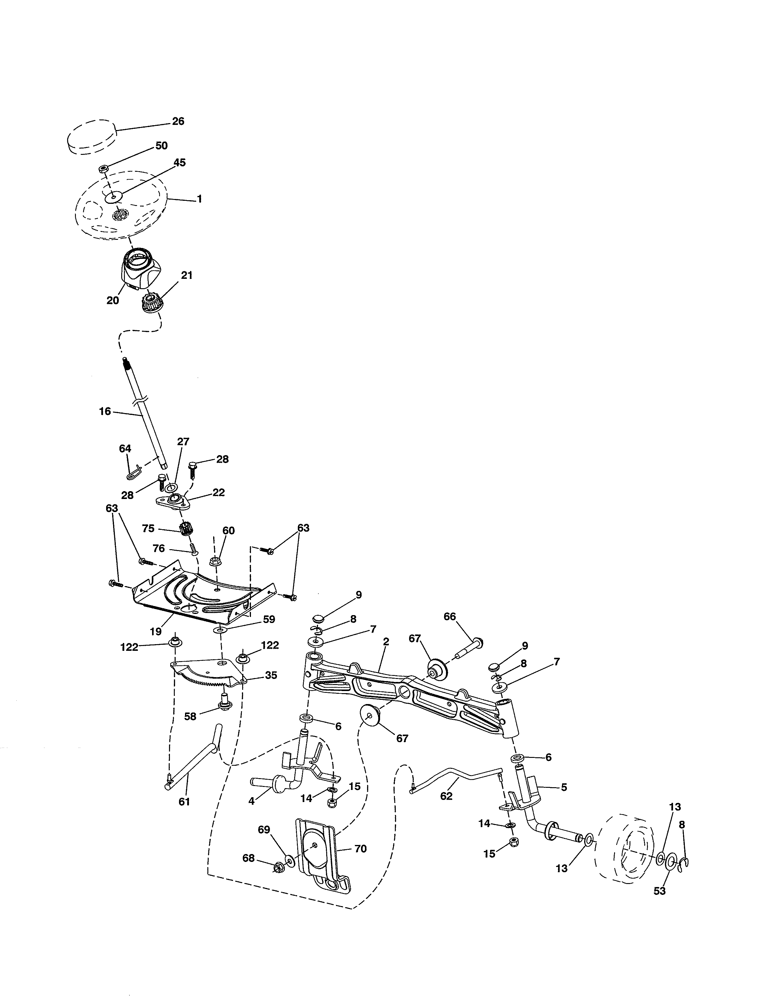Craftsman 917989850 steering assembly diagram