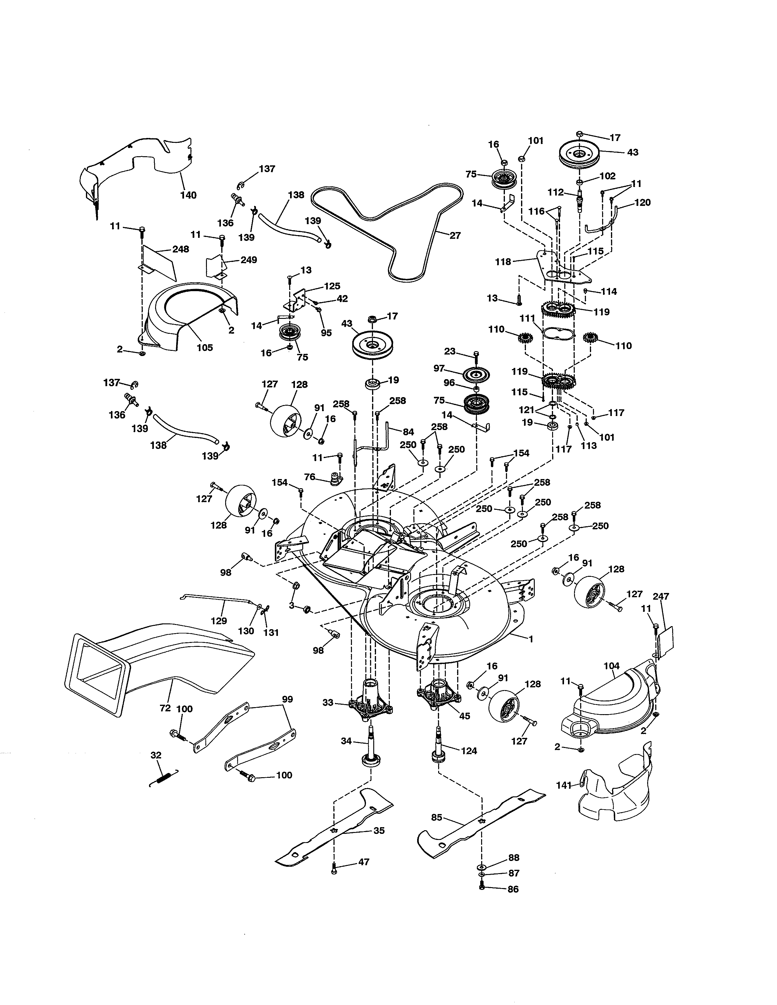 Craftsman 917989850 mower deck diagram