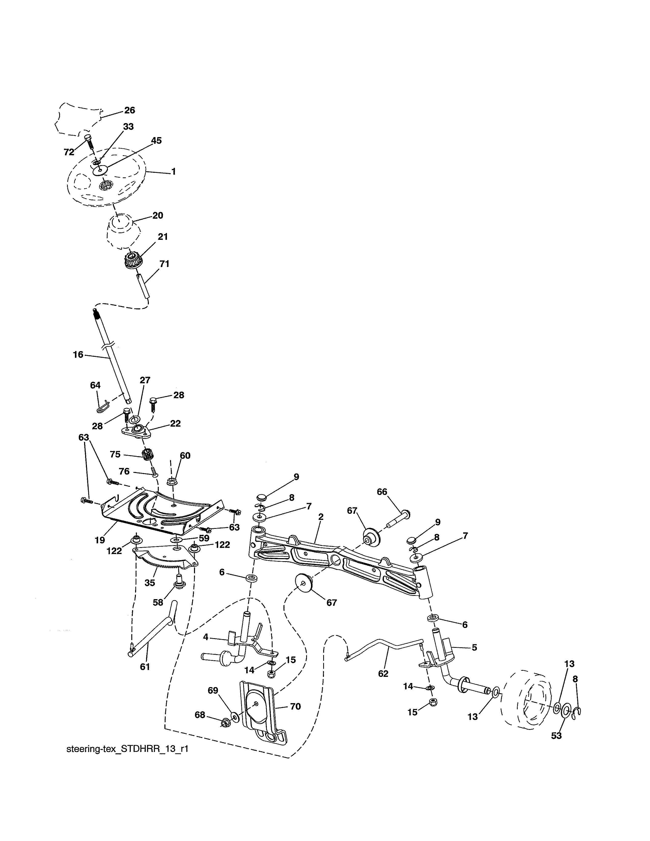 Craftsman 917989930 steering assembly diagram