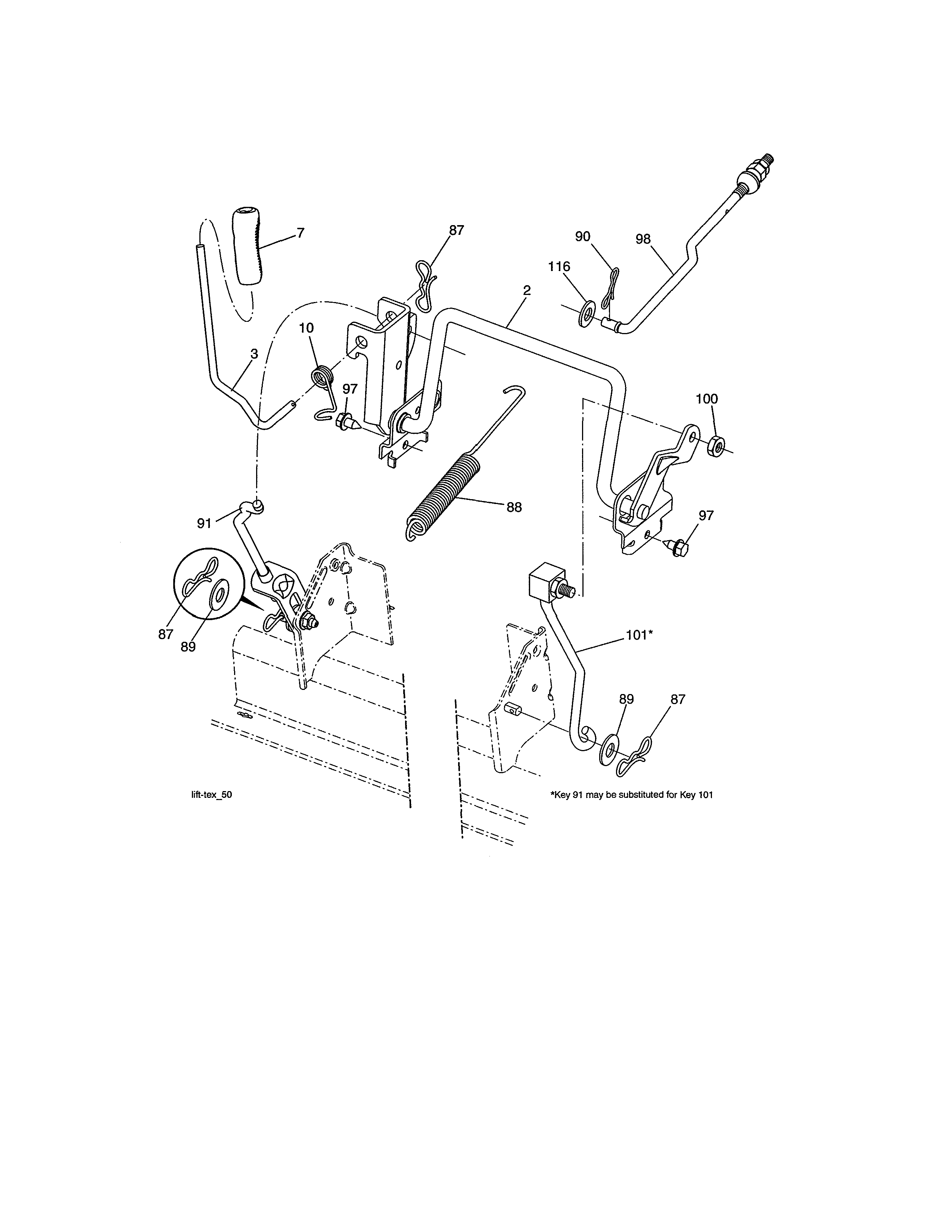 Craftsman 917989930 mower lift diagram