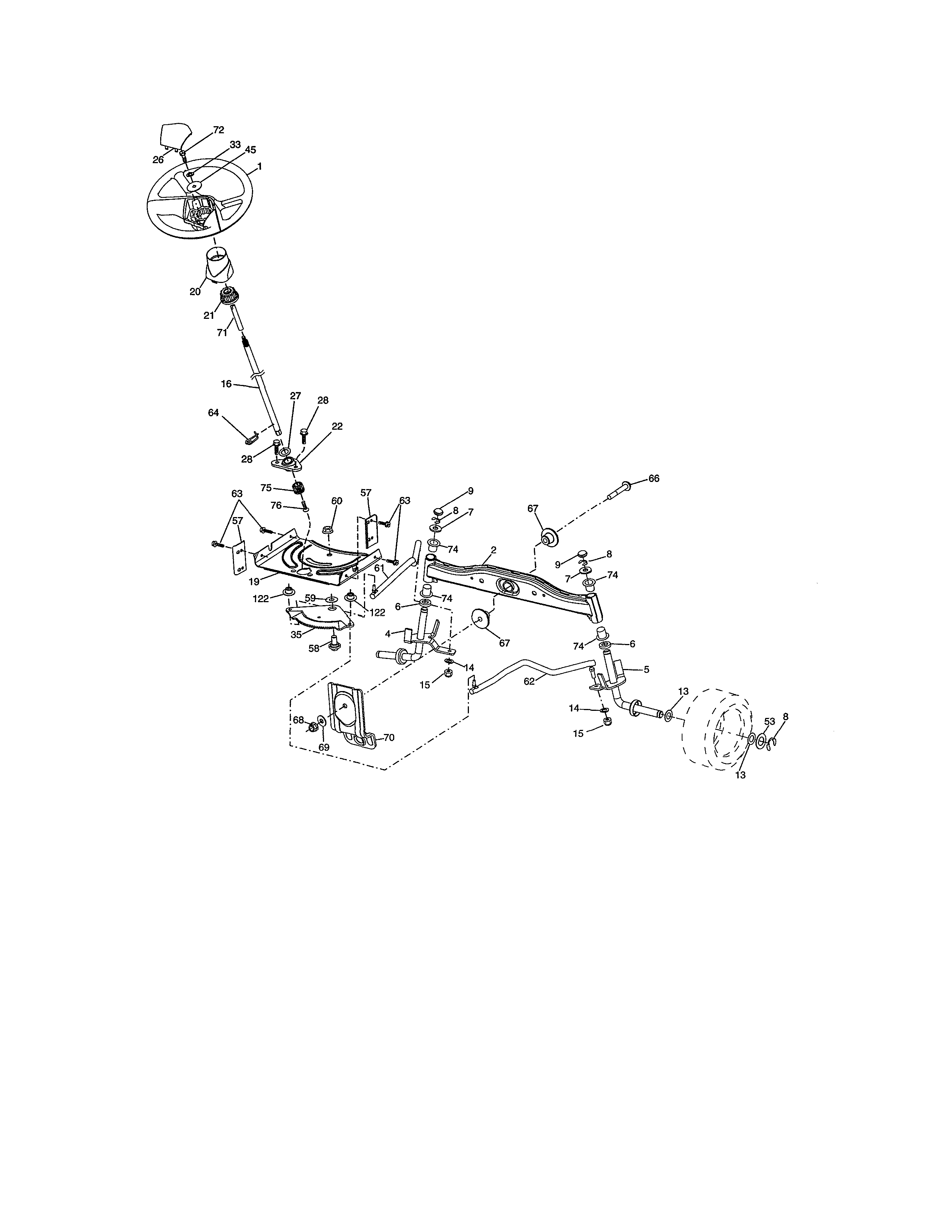 Craftsman 917990391 steering assembly diagram