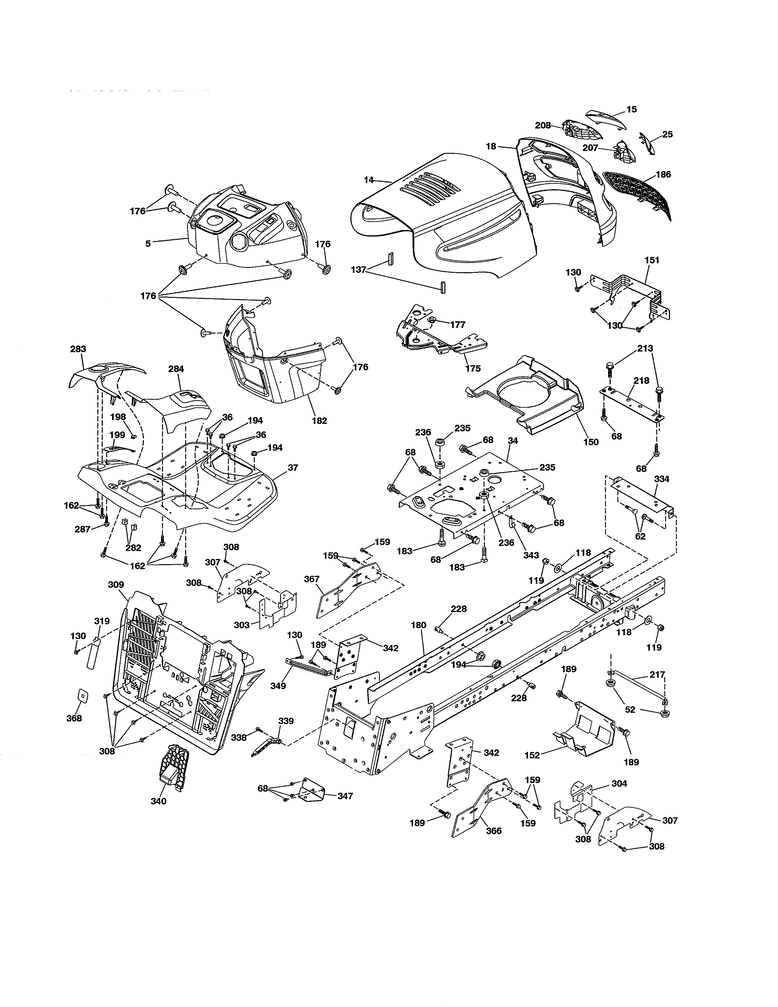 Craftsman 917991090 chassis assembly diagram