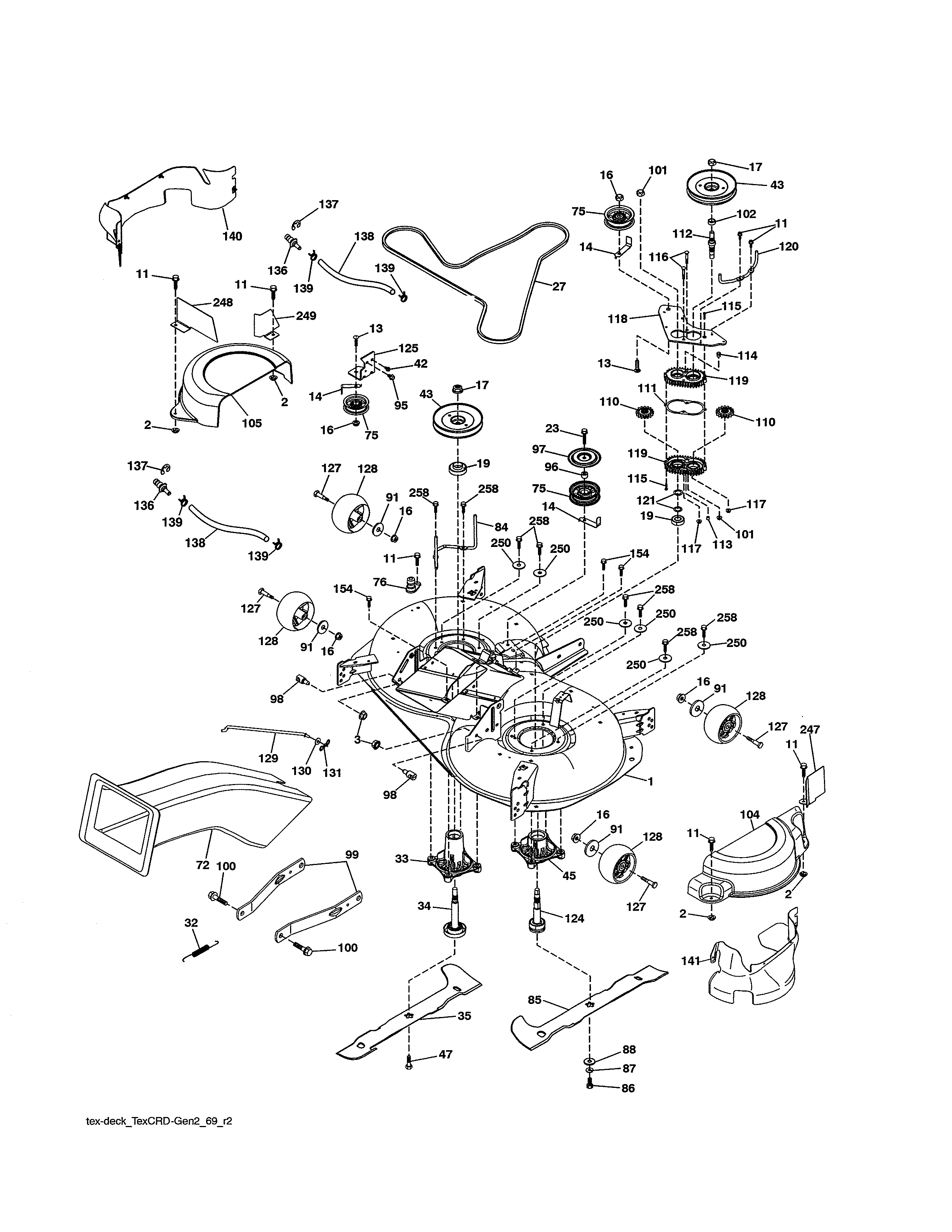 Craftsman 917991090 mower deck diagram
