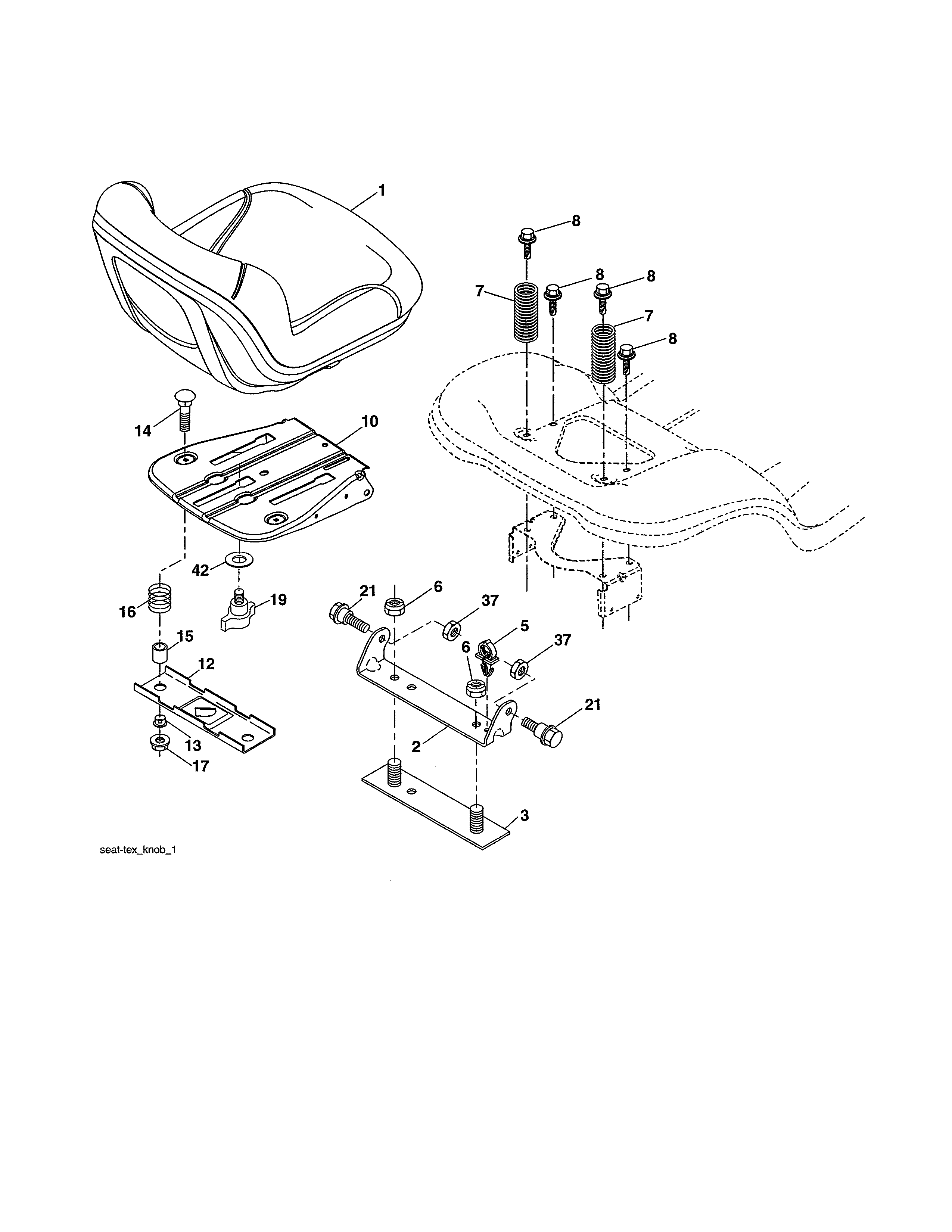Craftsman 917991090 seat assembly diagram