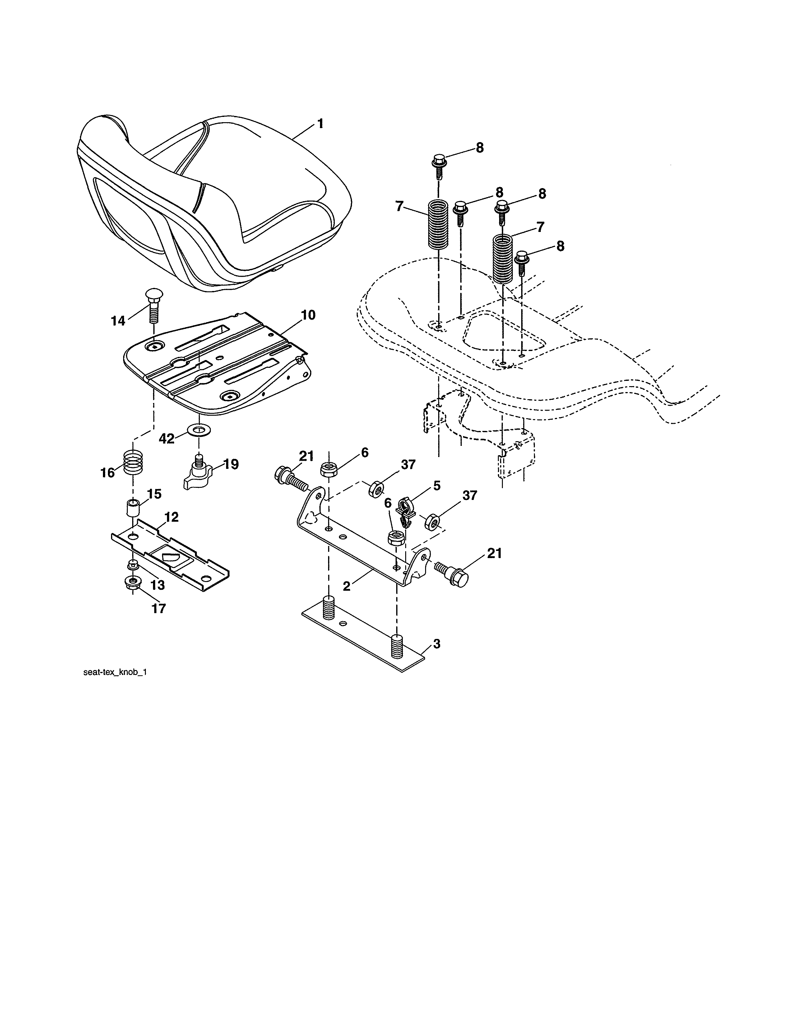 Craftsman 917991450 seat assembly diagram