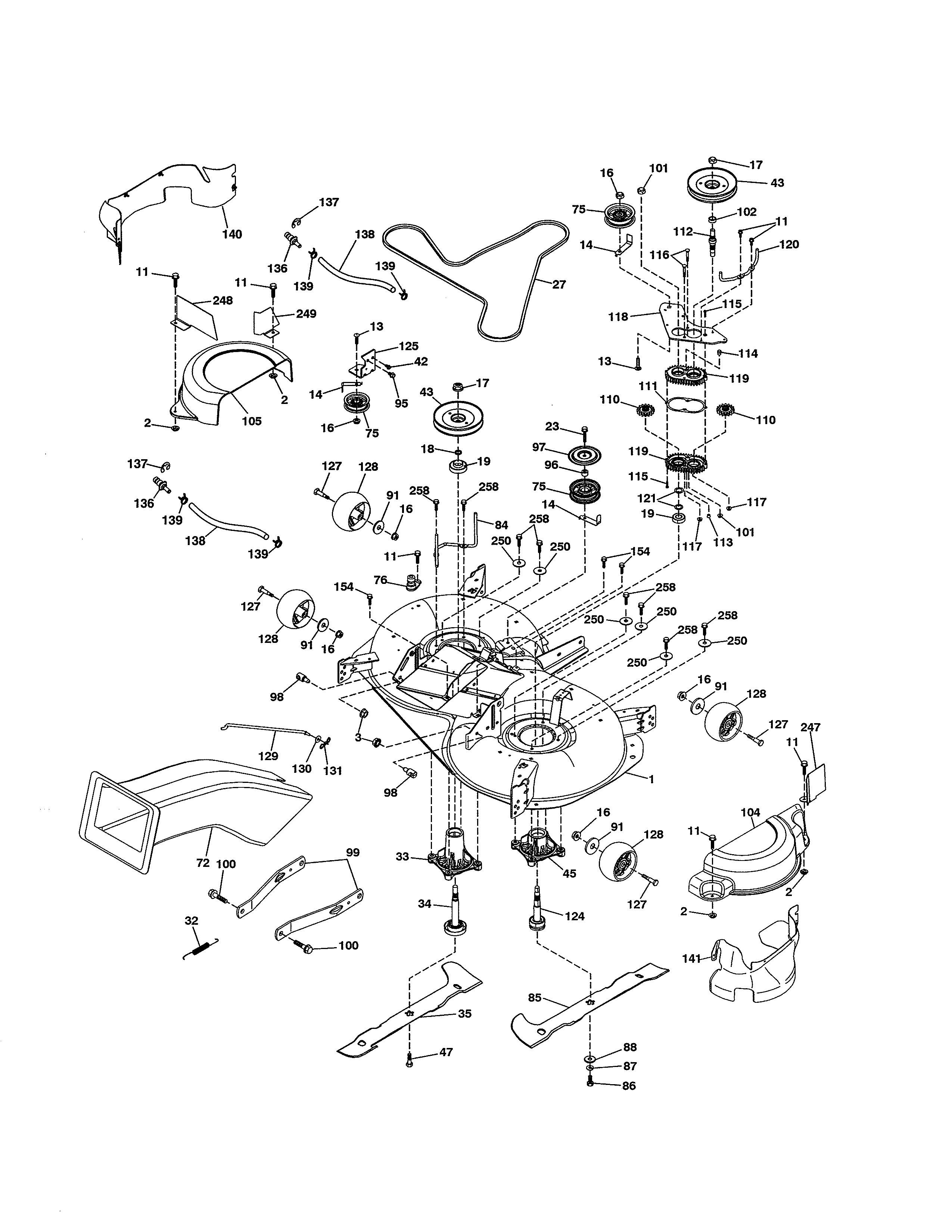 Craftsman 917991451 mower deck diagram