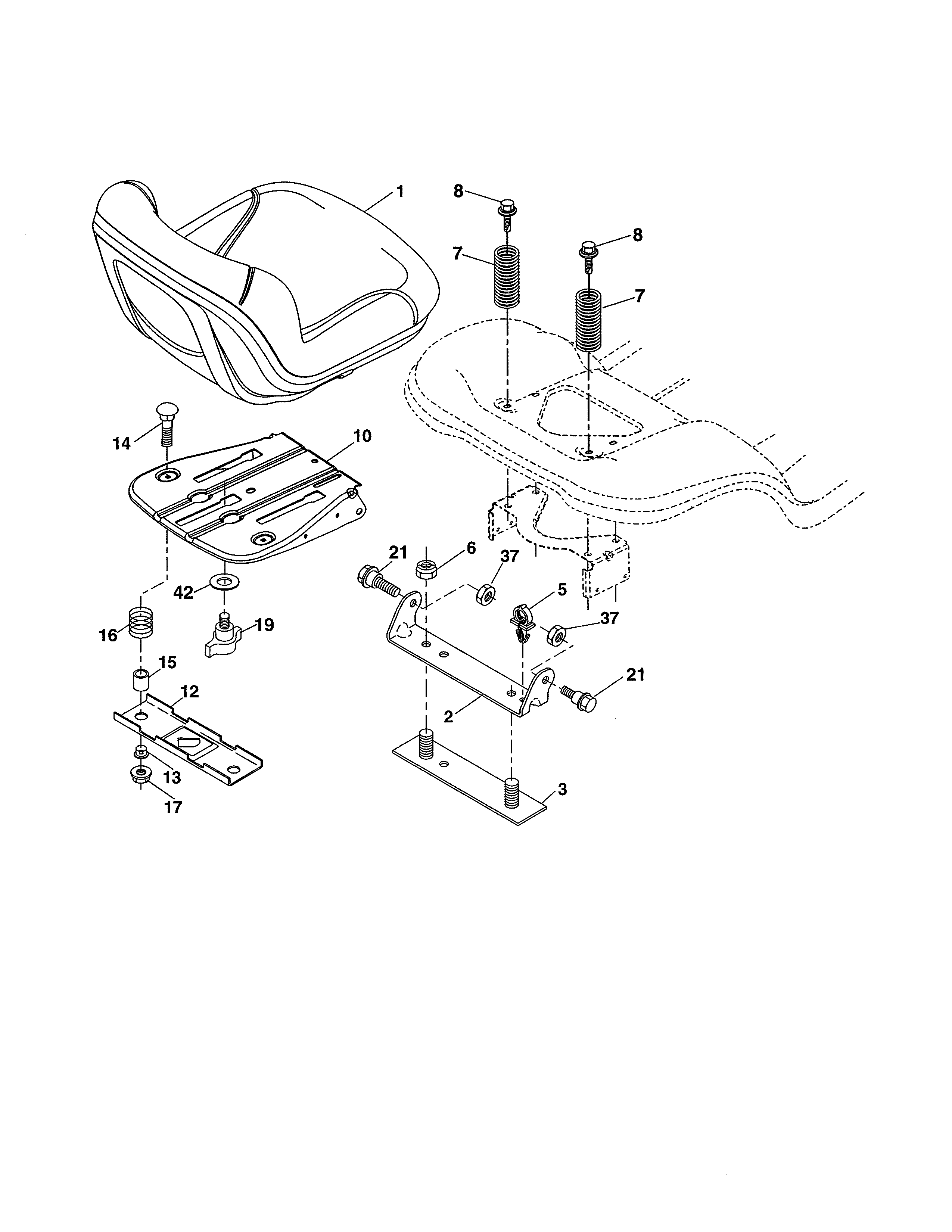 Craftsman 917991451 seat assembly diagram