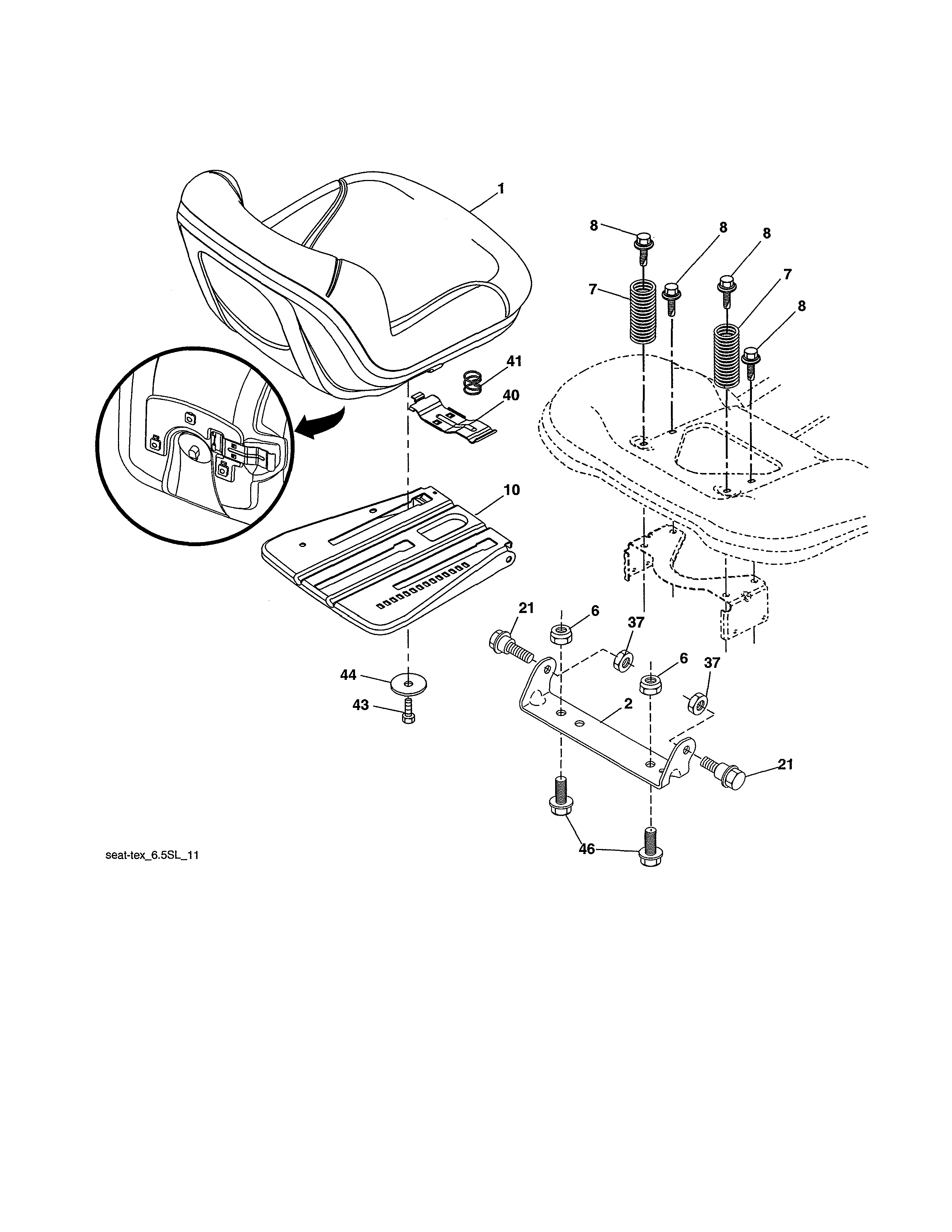 Craftsman 917990030 seat assembly diagram