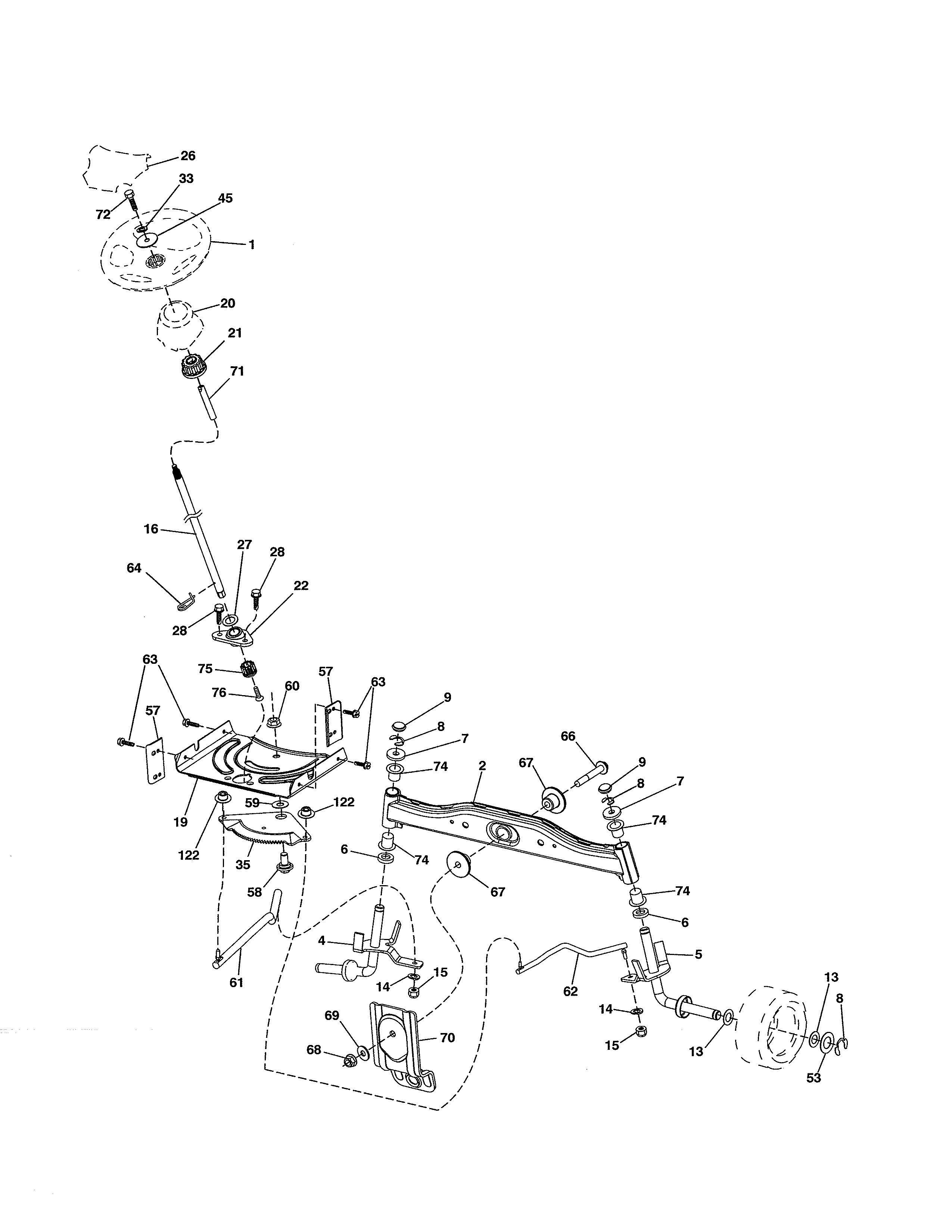 Craftsman 917990380 steering assembly diagram