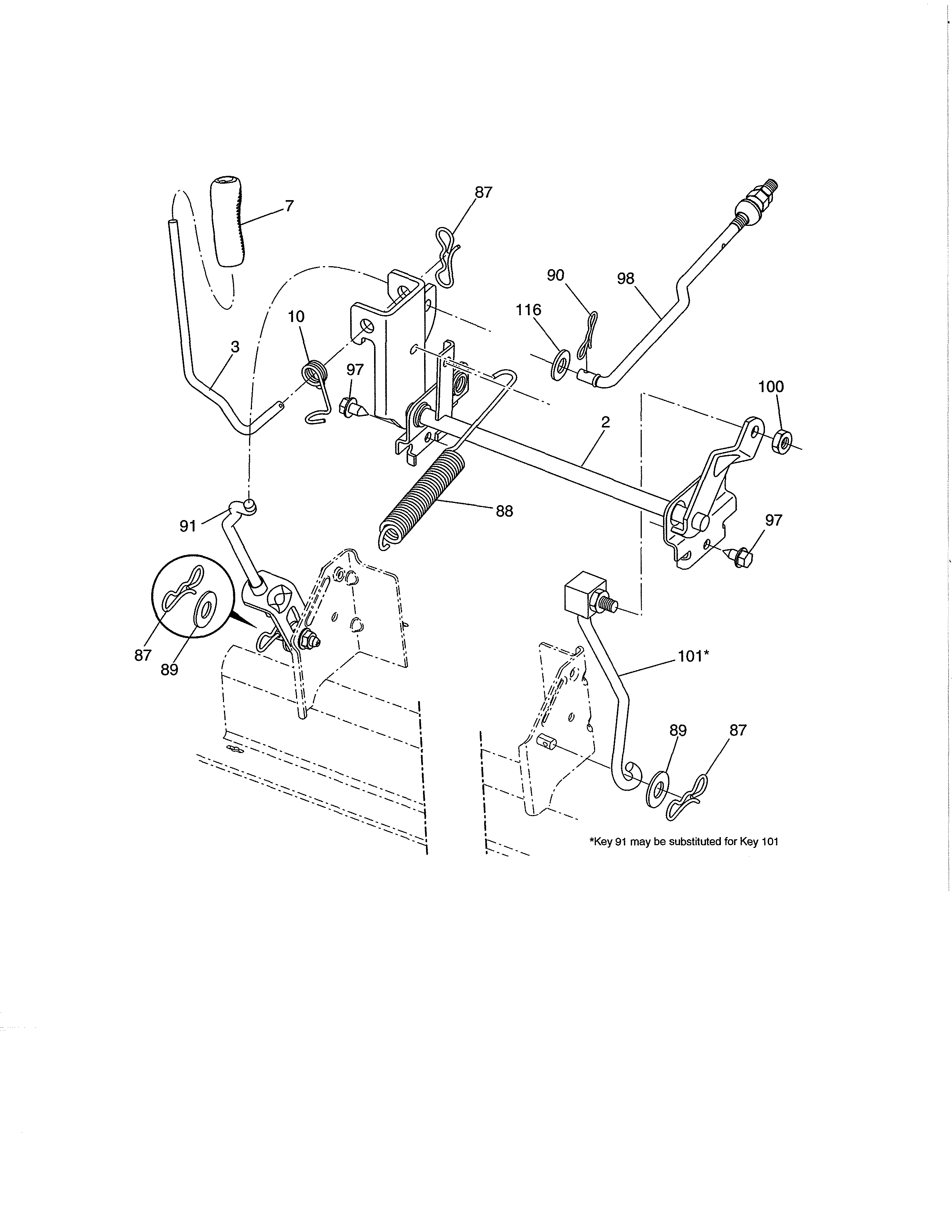 Craftsman 917990380 mower lift diagram