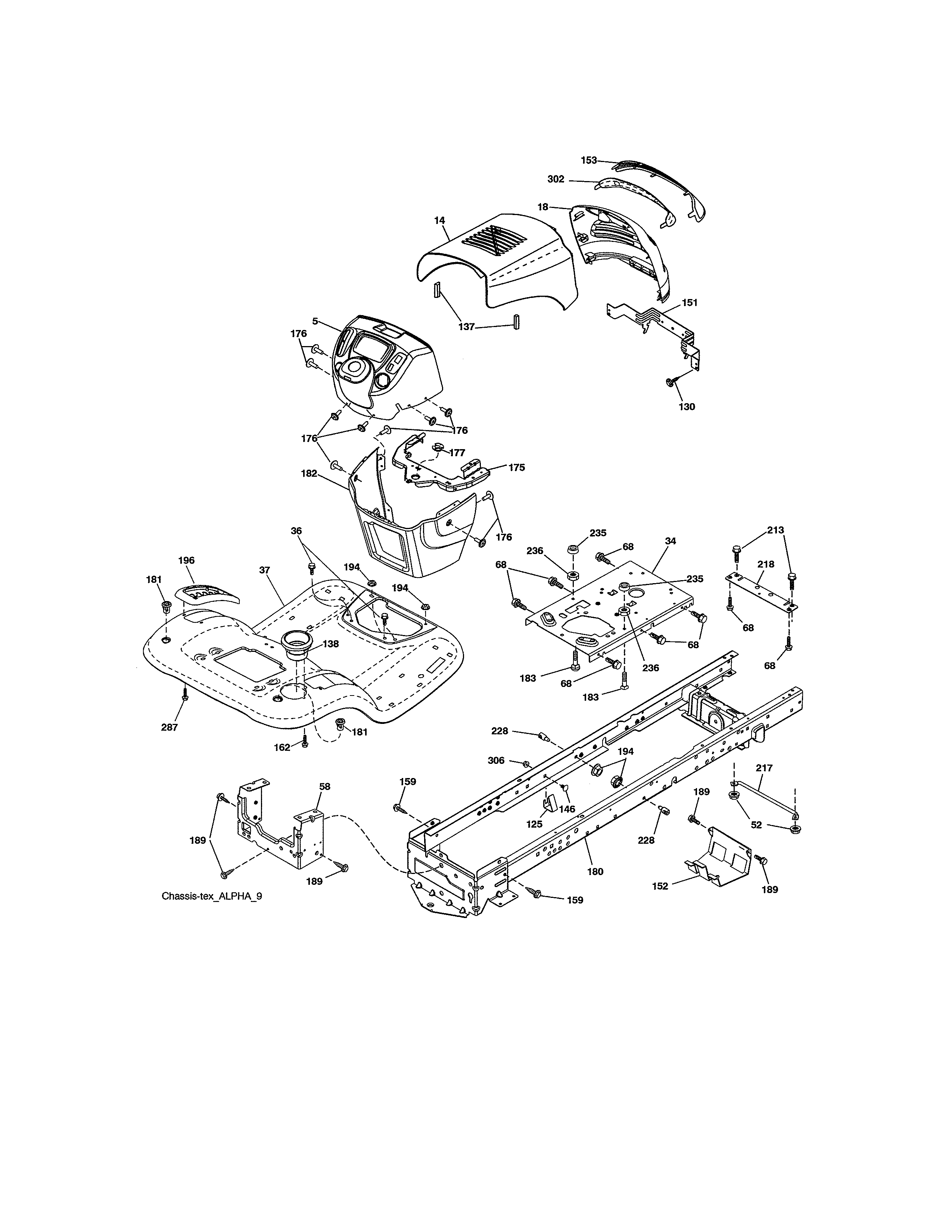 Craftsman 917990390 chassis assembly diagram