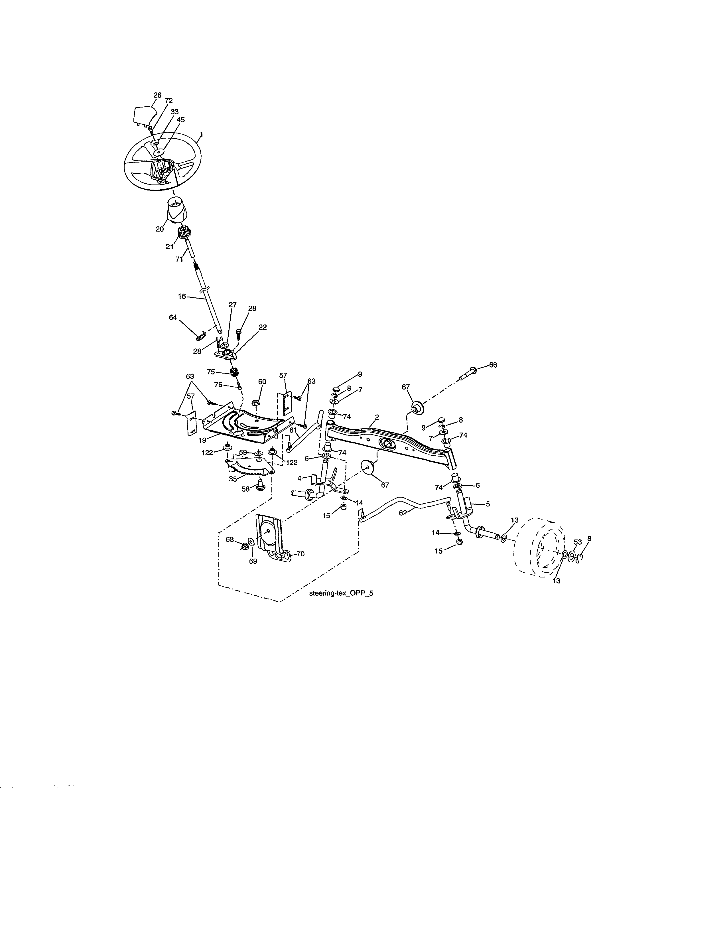 Craftsman 917990390 steering assembly diagram