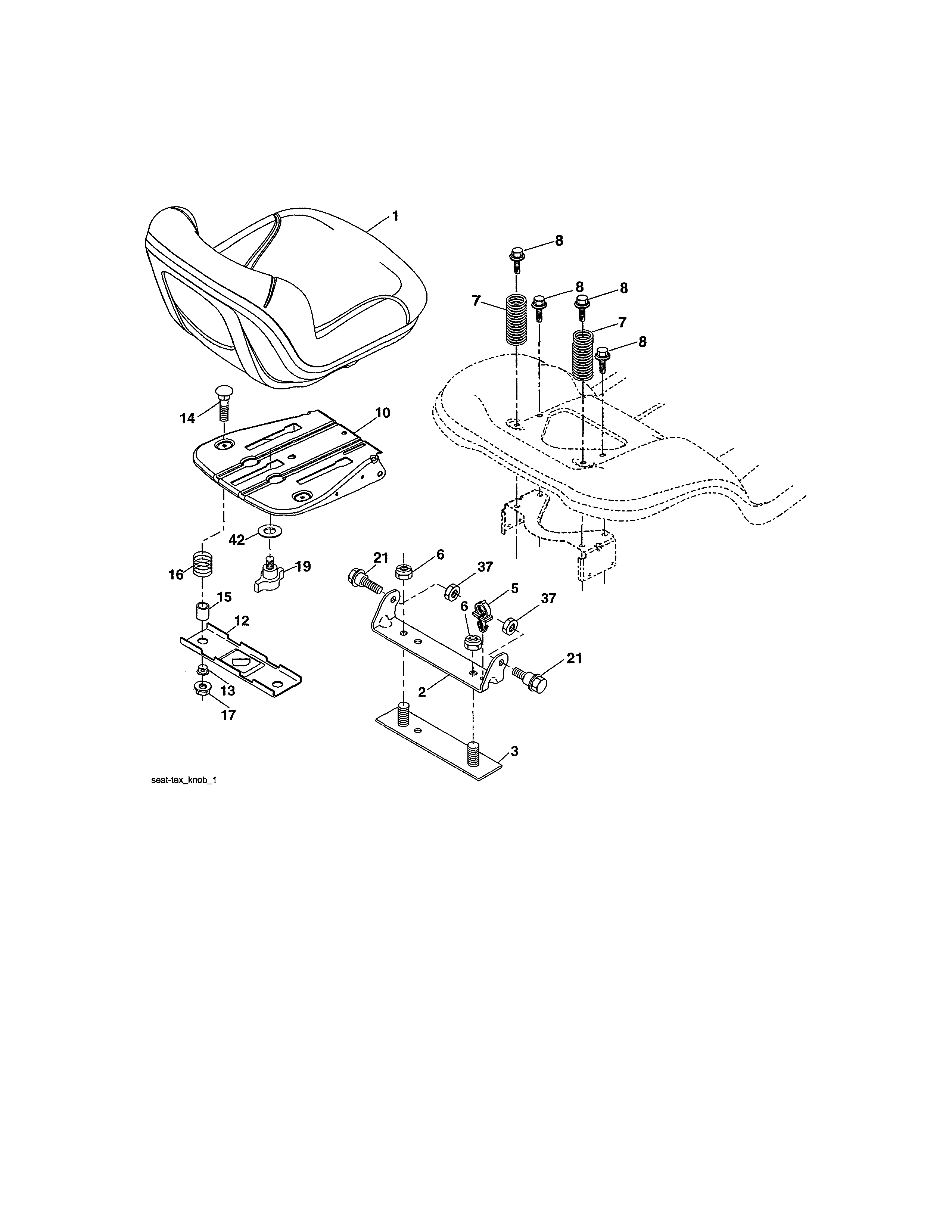 Craftsman 917990390 seat assembly diagram