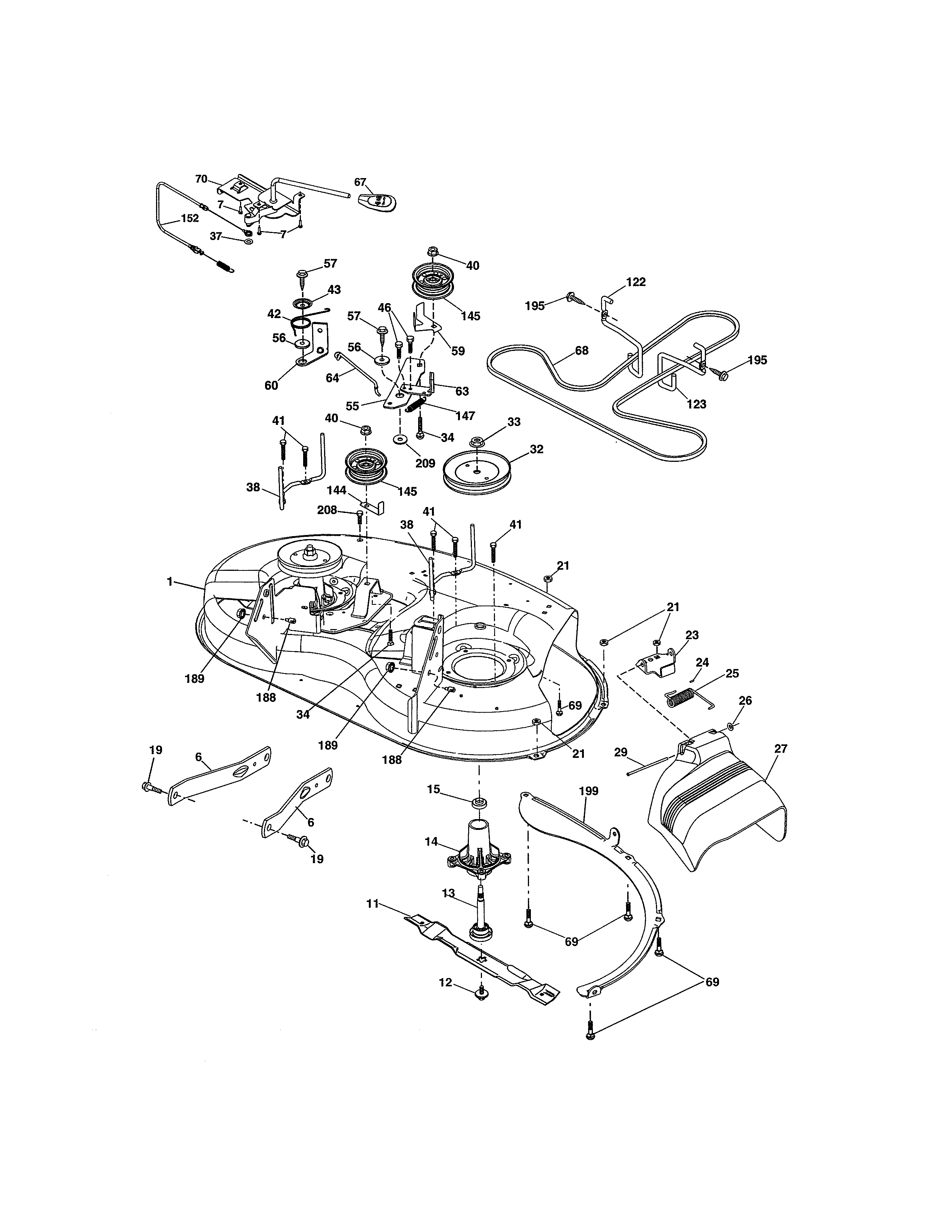 Craftsman 917990390 mower deck diagram