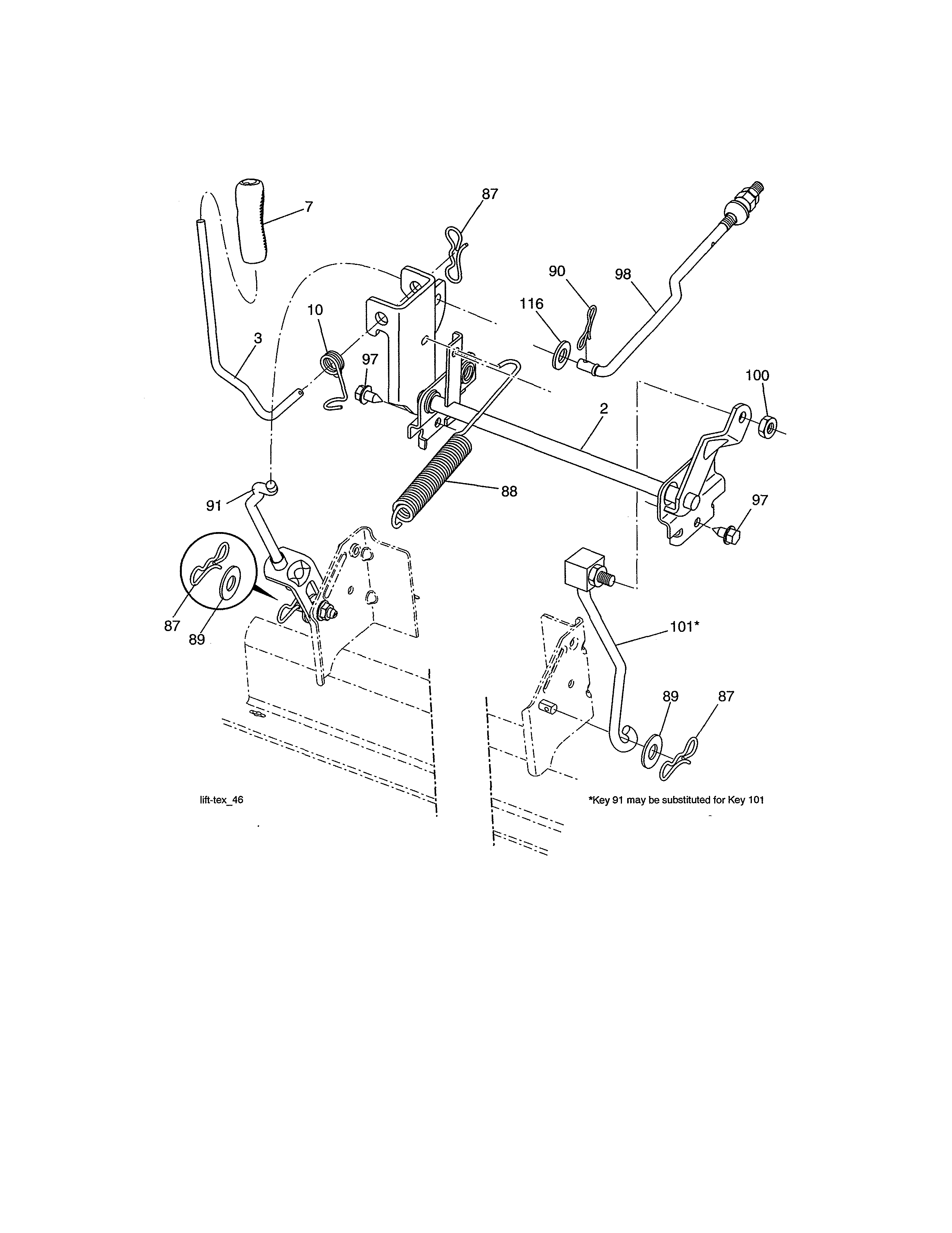Craftsman 917990390 lift assembly diagram
