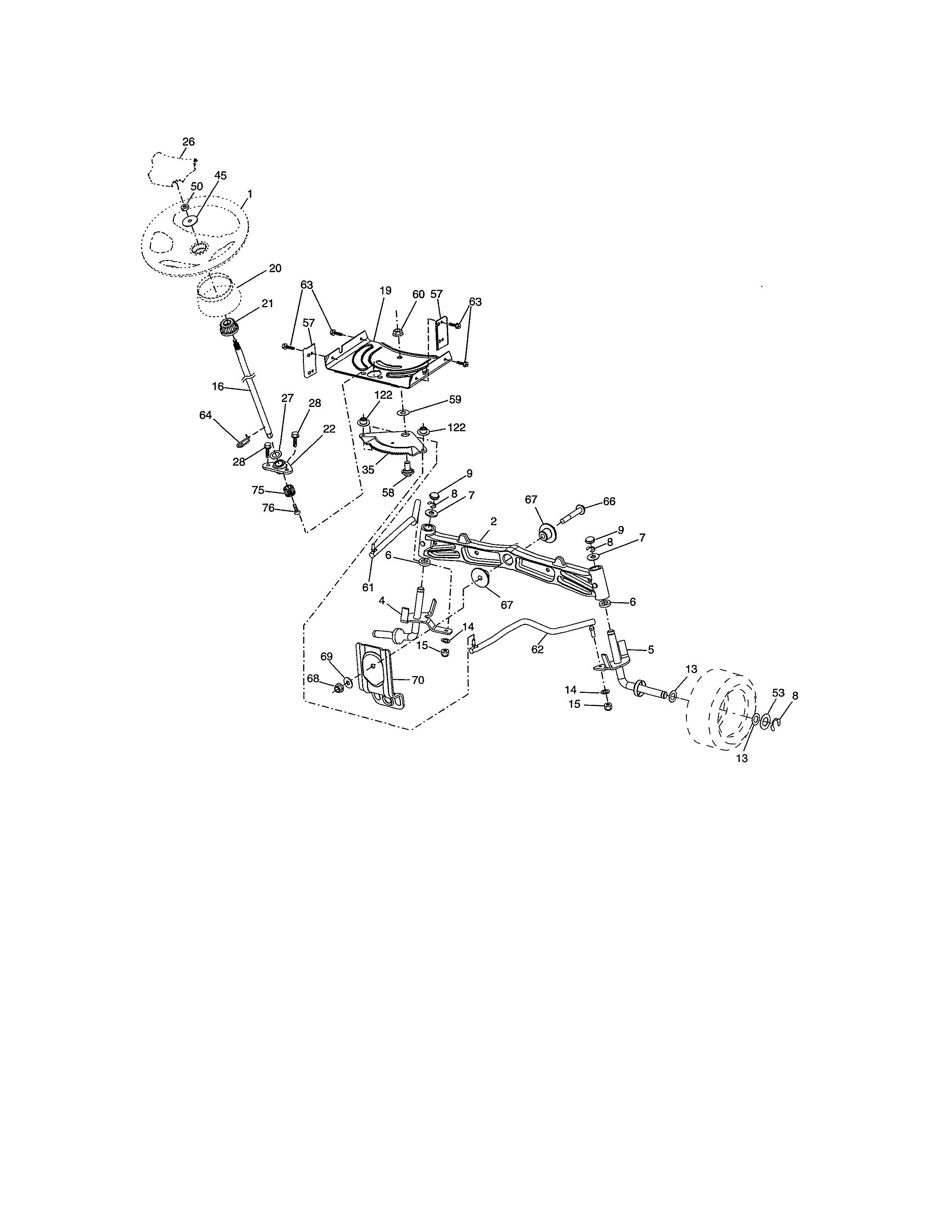 Craftsman 917990480 steering assembly diagram