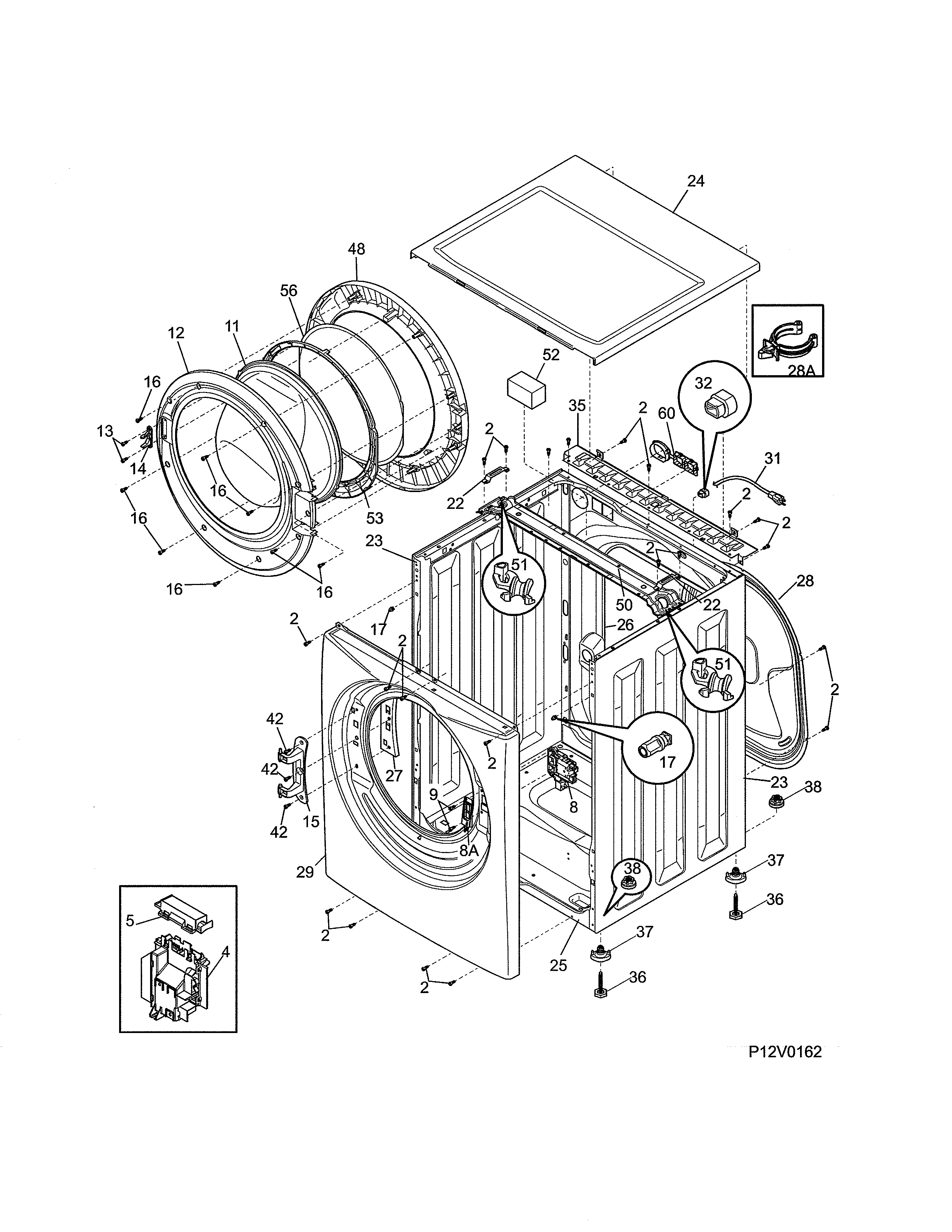 Frigidaire 970L48422E0 cabinet/top diagram