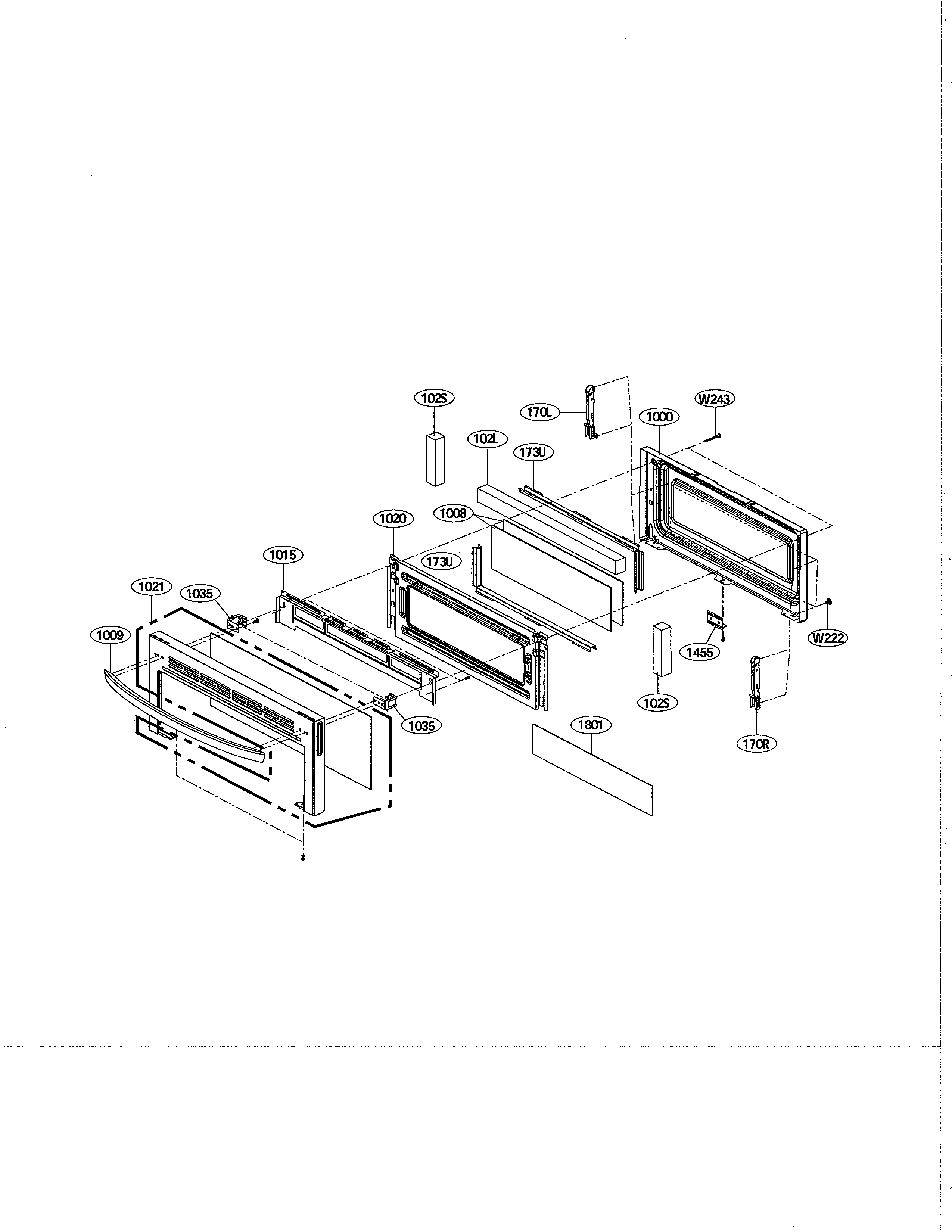 LG LDE5415ST upper door diagram
