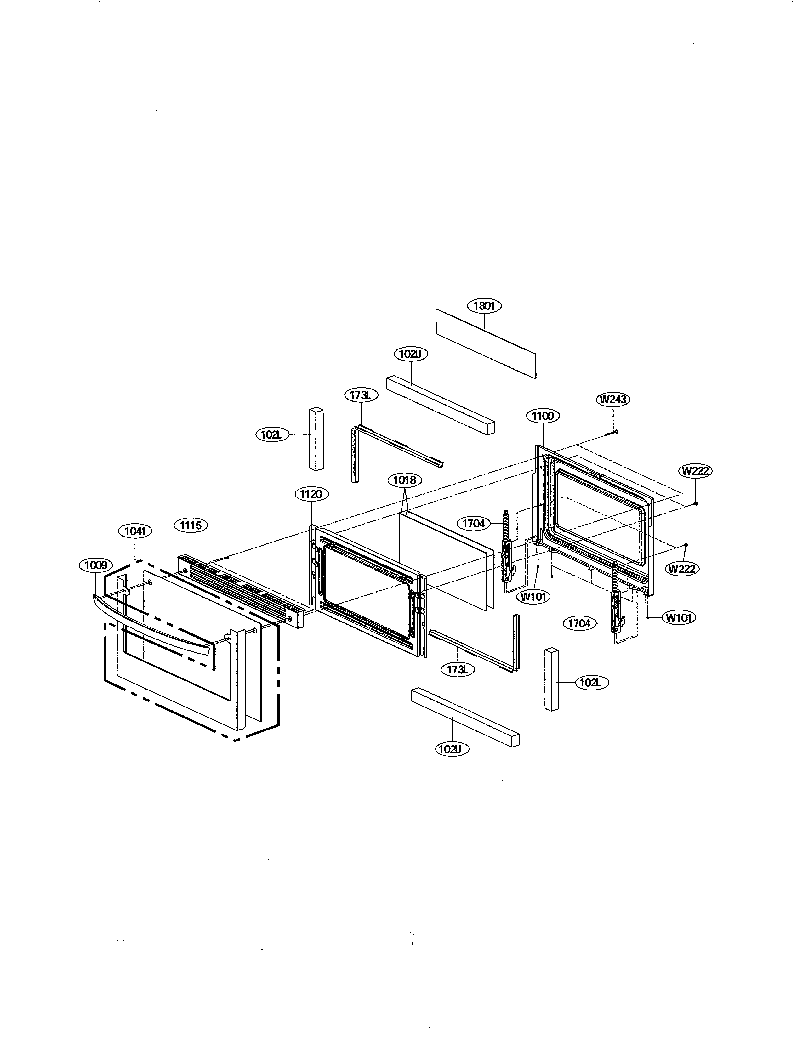 LG LDE5415ST lower door diagram