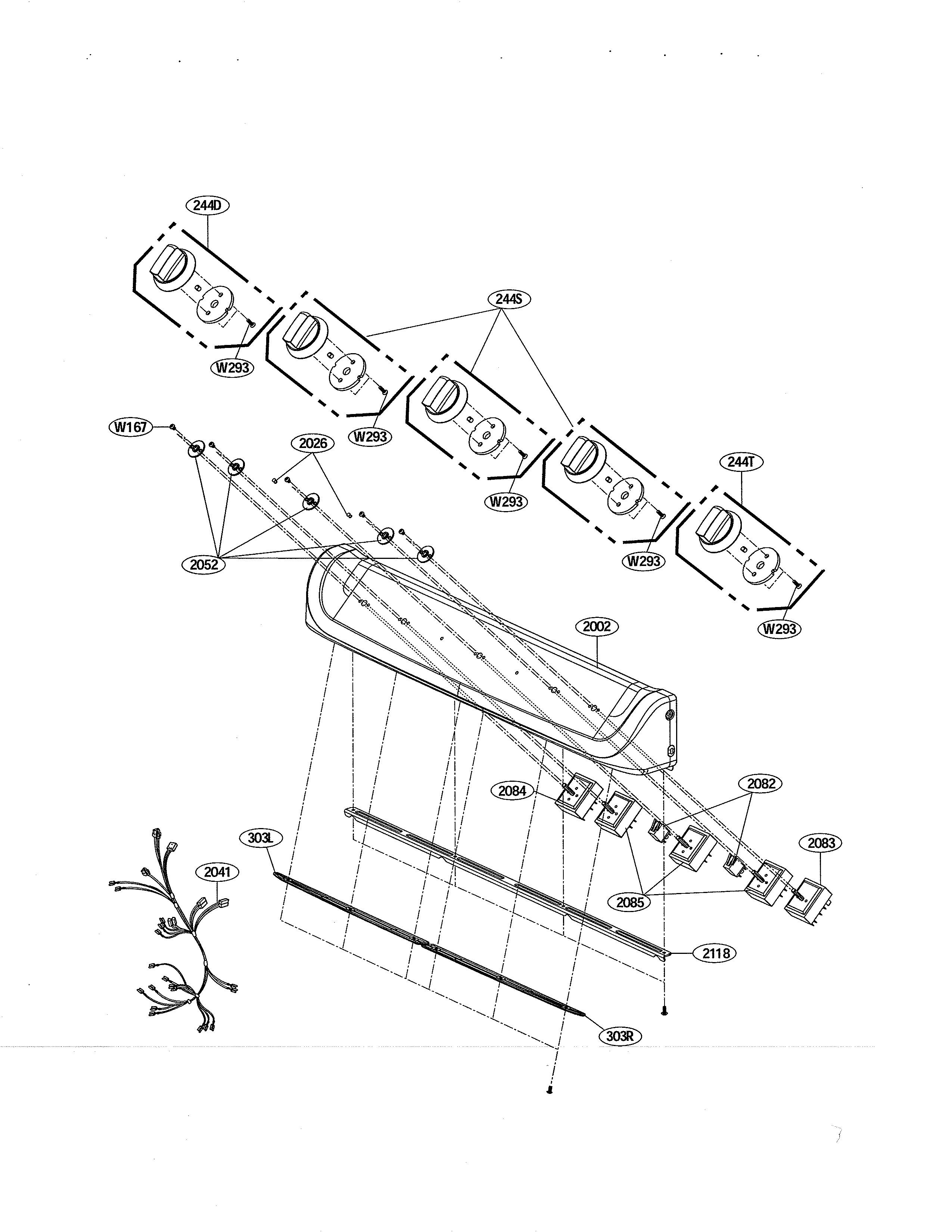 LG LDE5415ST cooktop control diagram