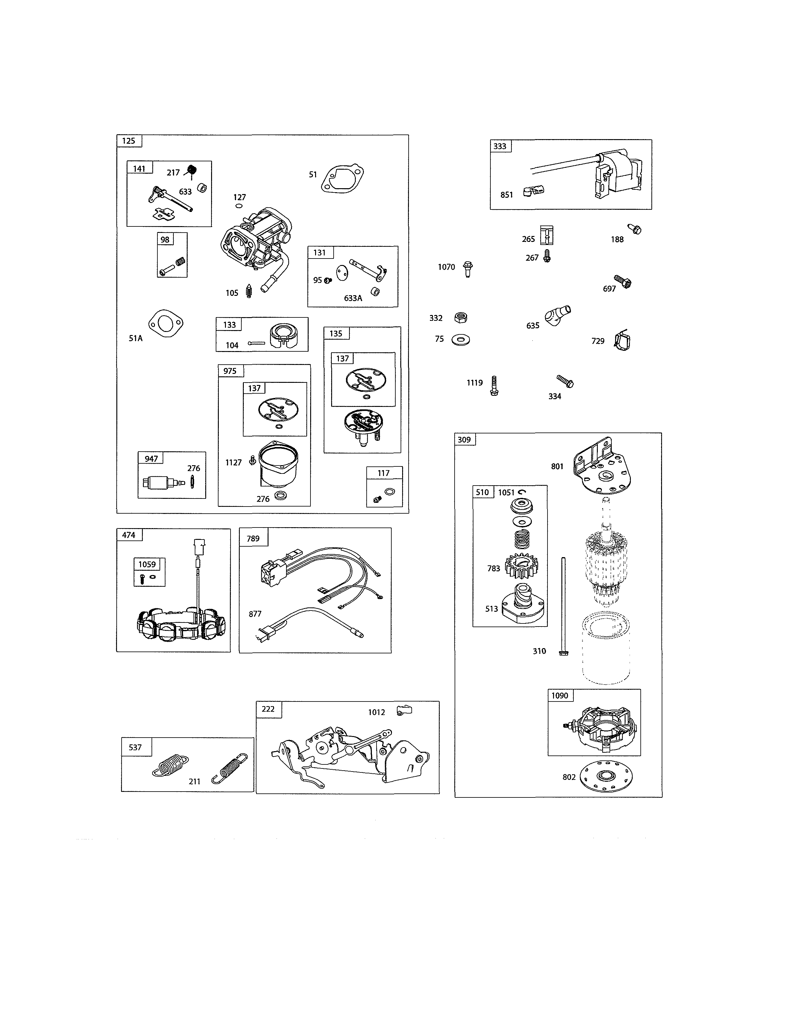 Poulan 96046007900 carburetor/motor-starter diagram