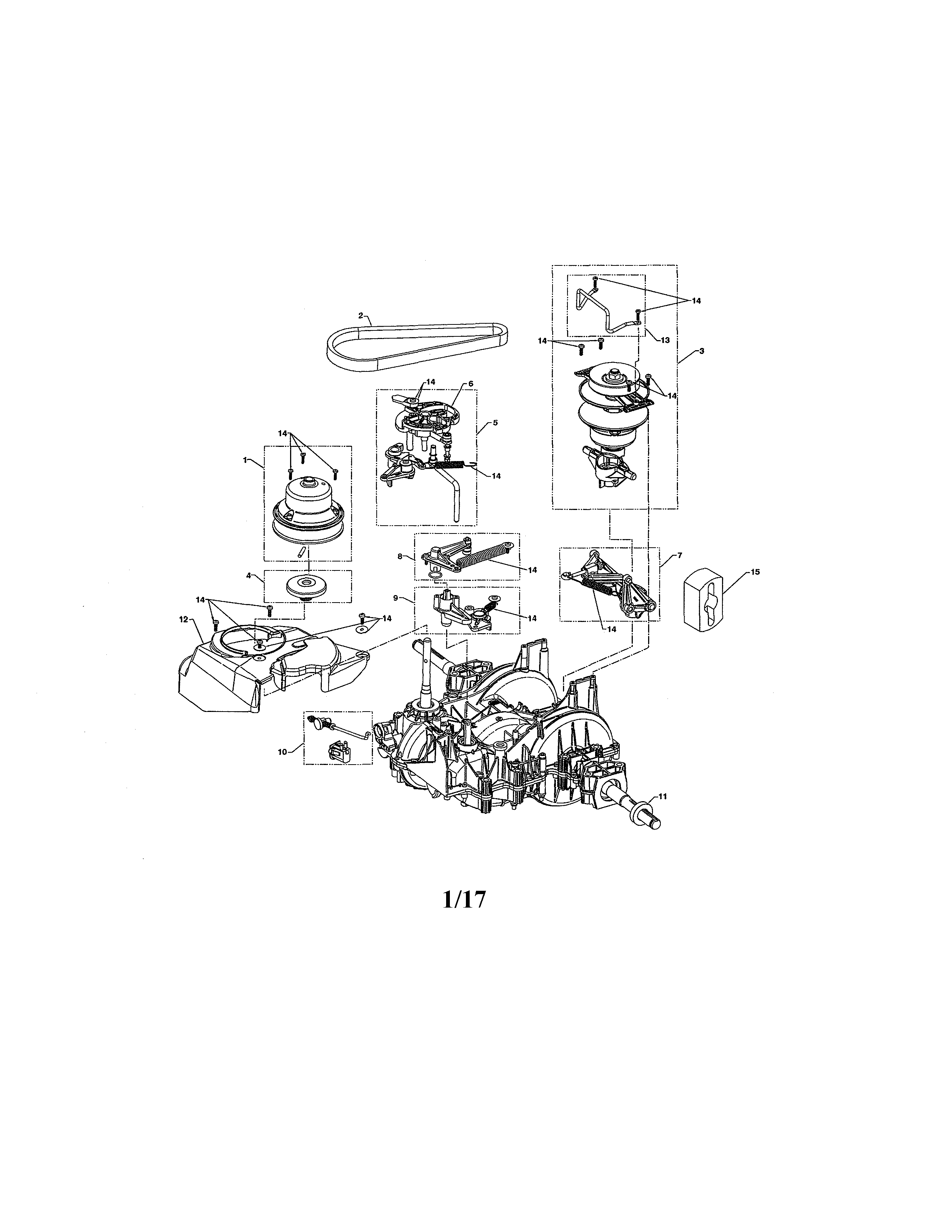 Poulan PP155A42-274430 transaxle diagram