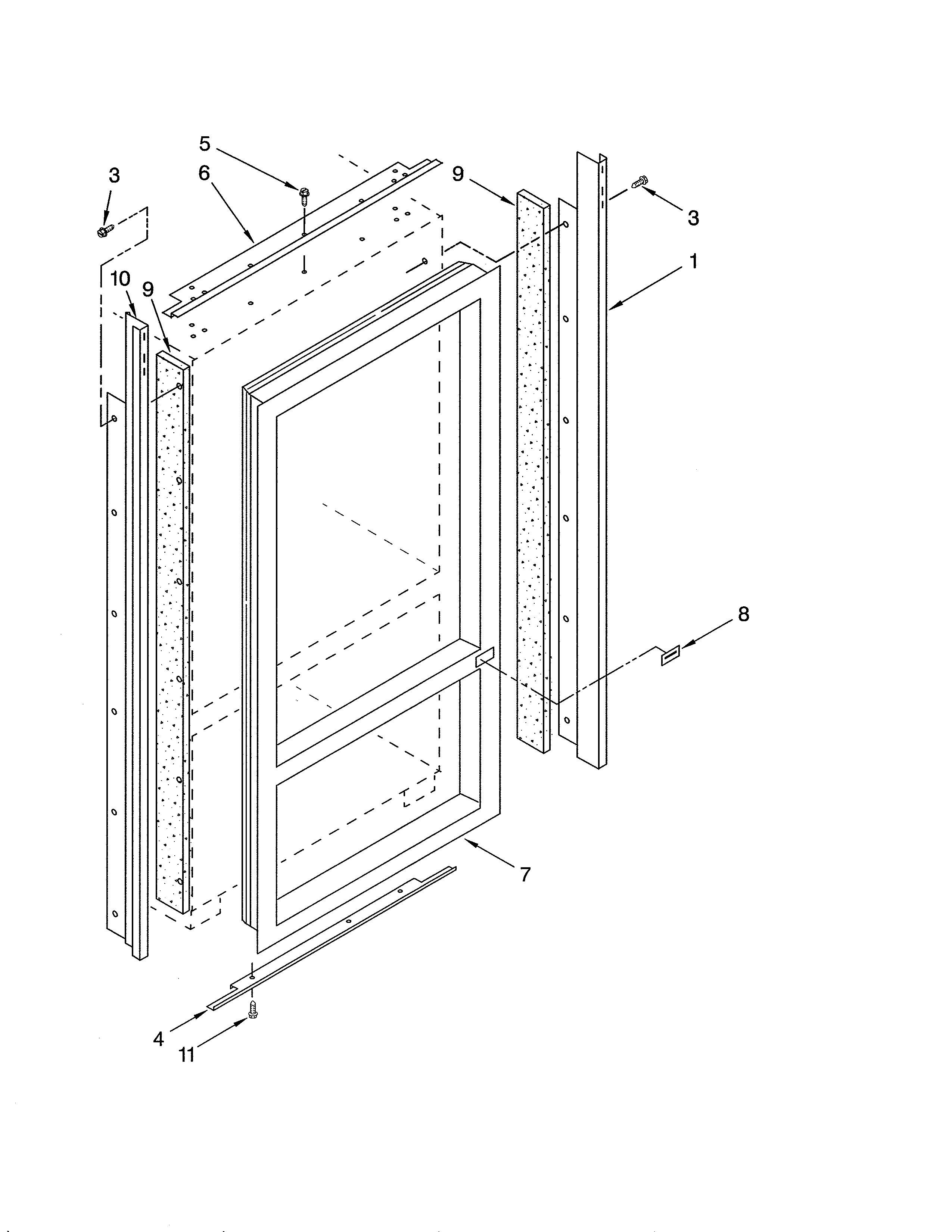 KitchenAid KBLP36FMS01 cabinet & breaker trim diagram