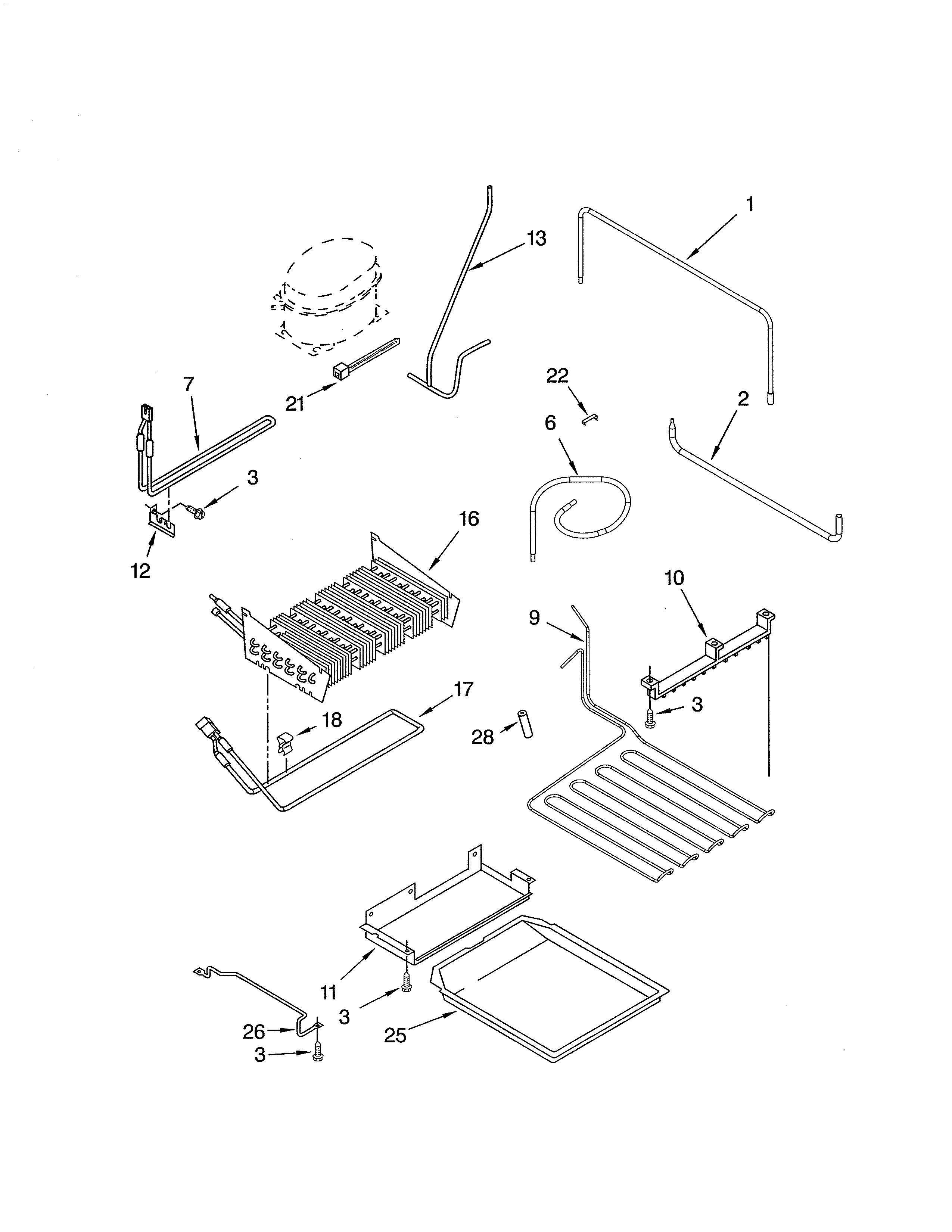 KitchenAid KBLP36FMS01 lower unit & tube parts diagram