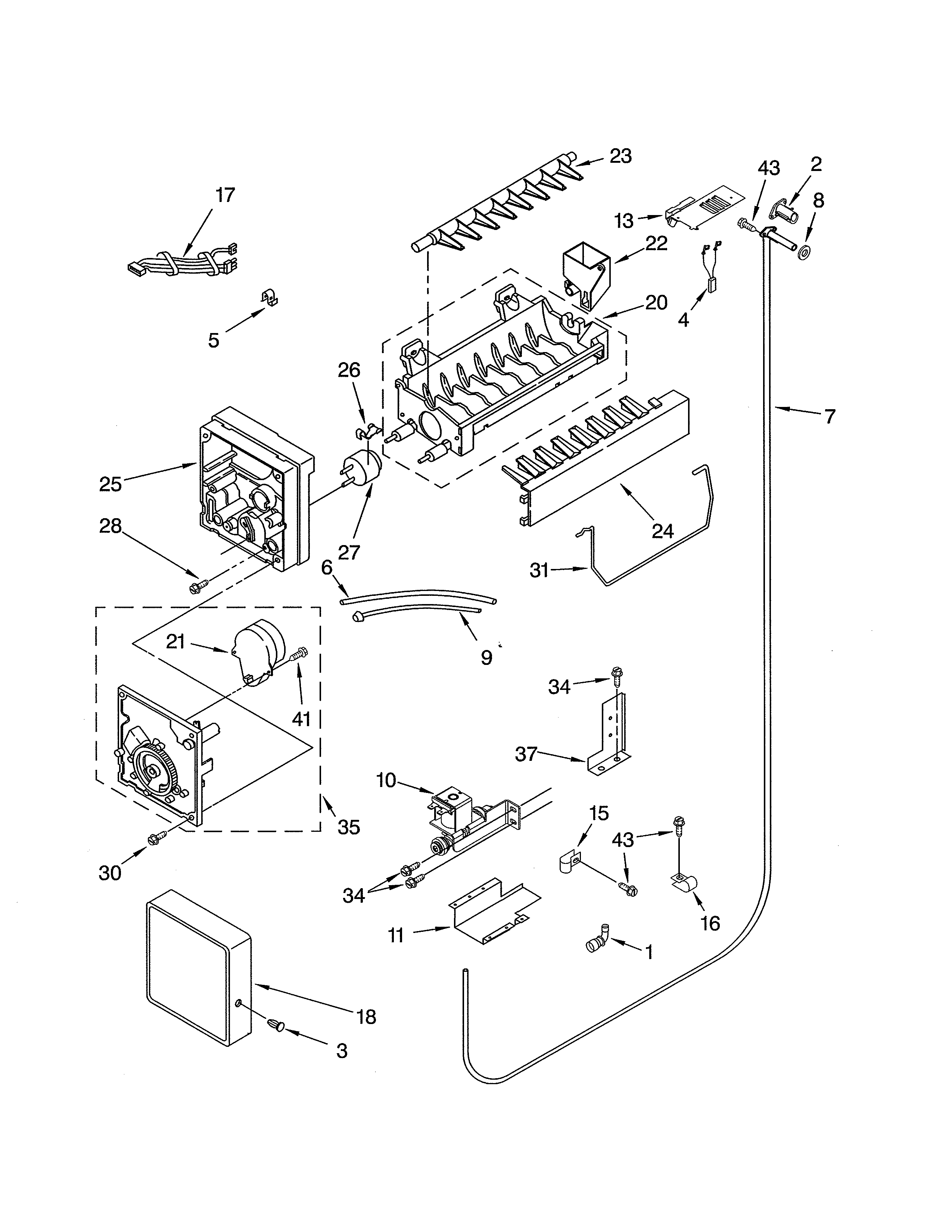 KitchenAid KBLP36FMS01 icemaker parts diagram