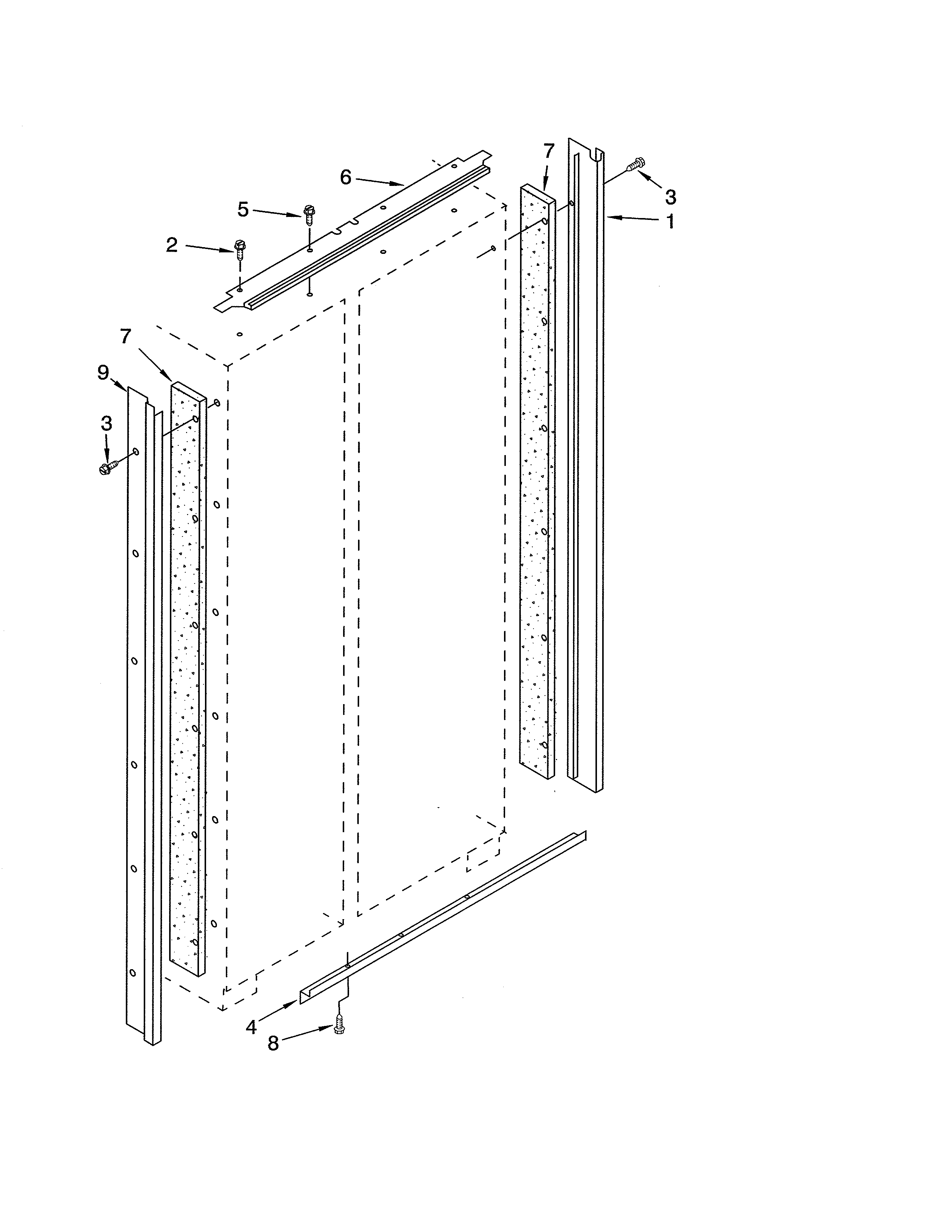 KitchenAid KSSC36FJS00 cabinet trim parts diagram