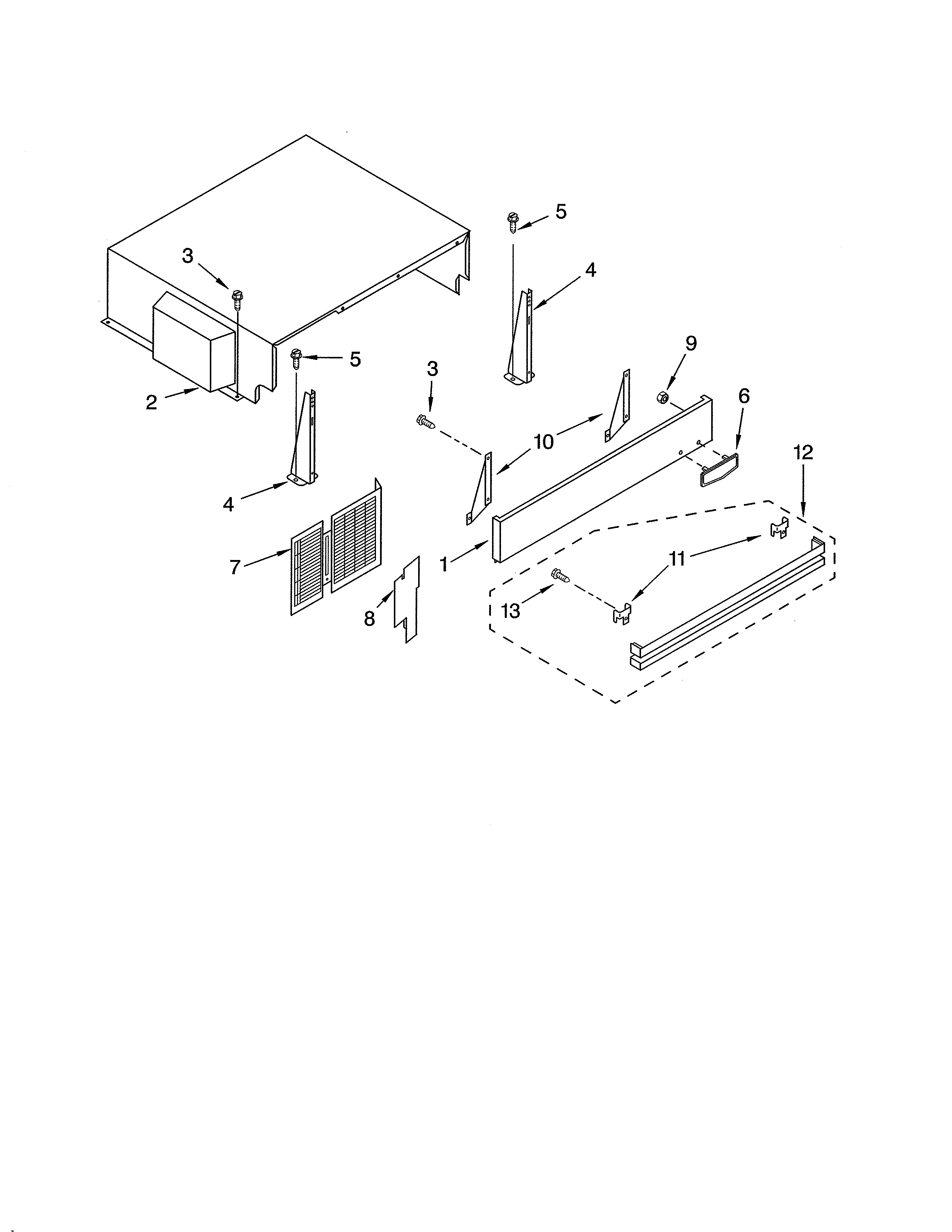 KitchenAid KSSC36FJS00 top grille and unit cover parts diagram