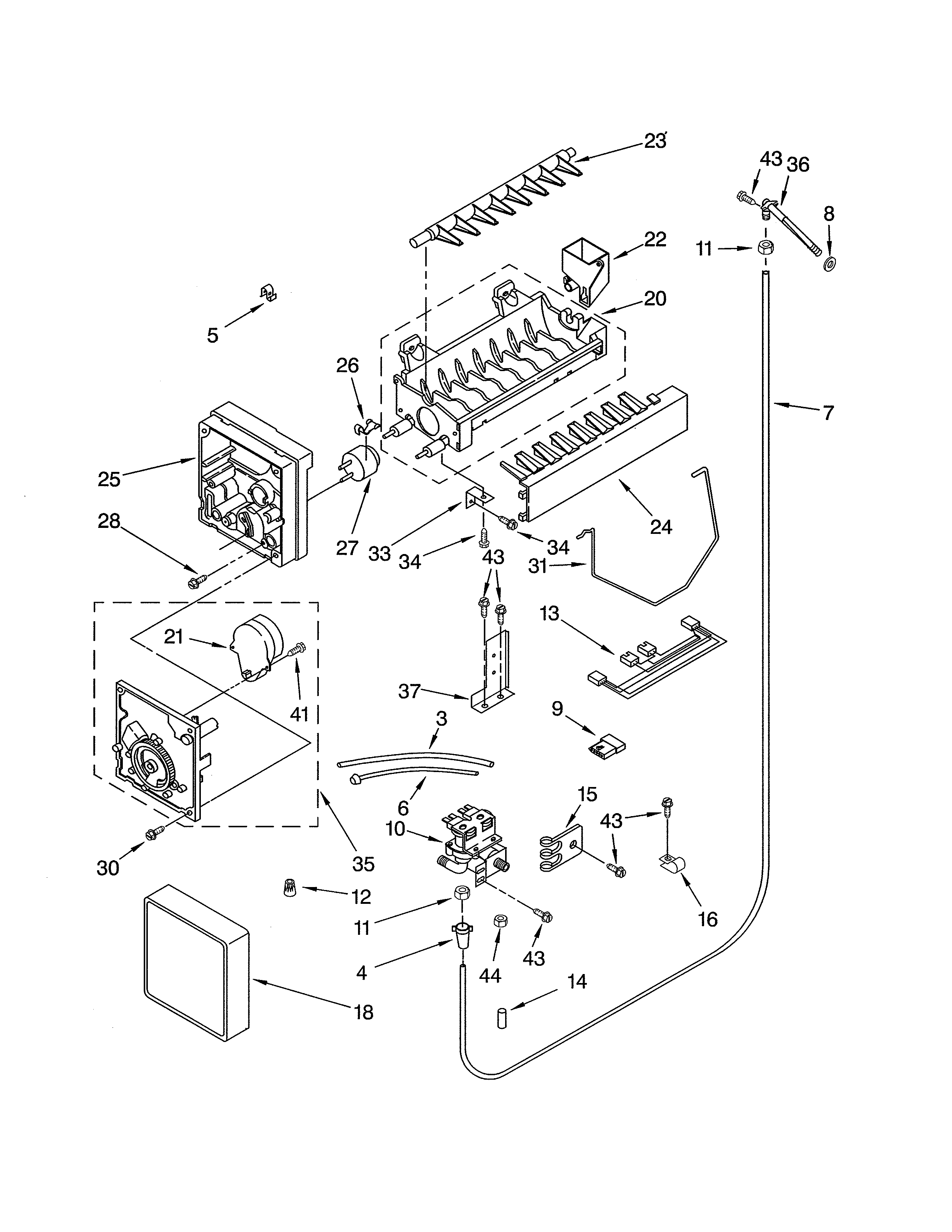 KitchenAid KSSC36FJS00 icemaker parts diagram