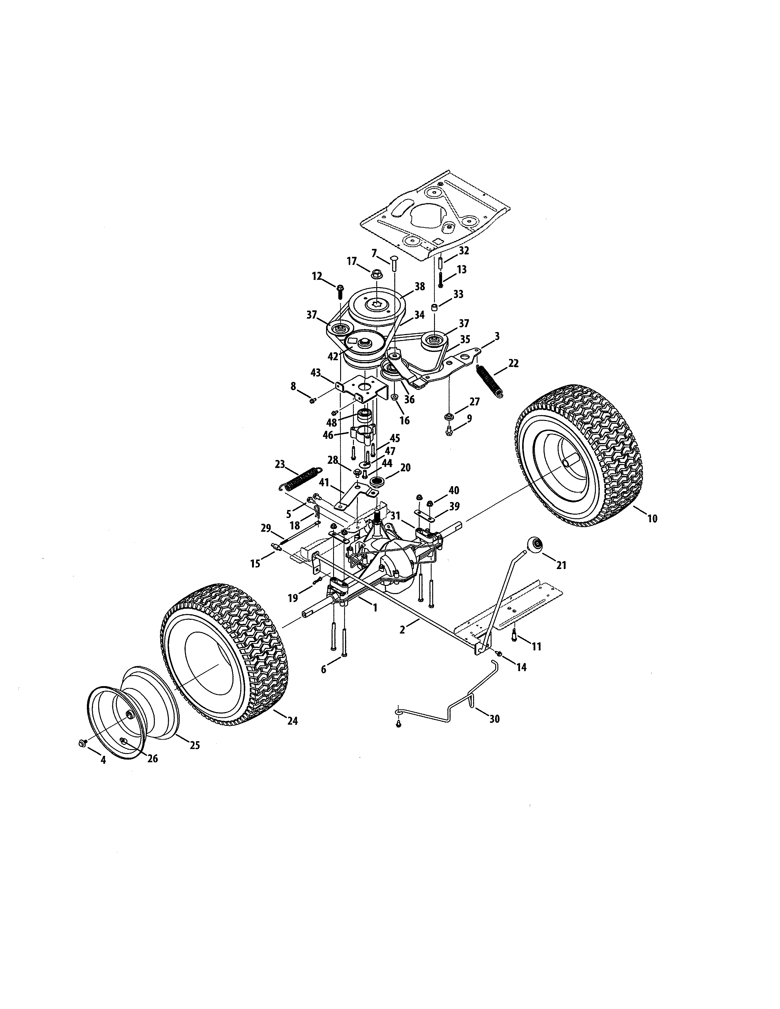 Craftsman 247203695 transmission/wheels diagram