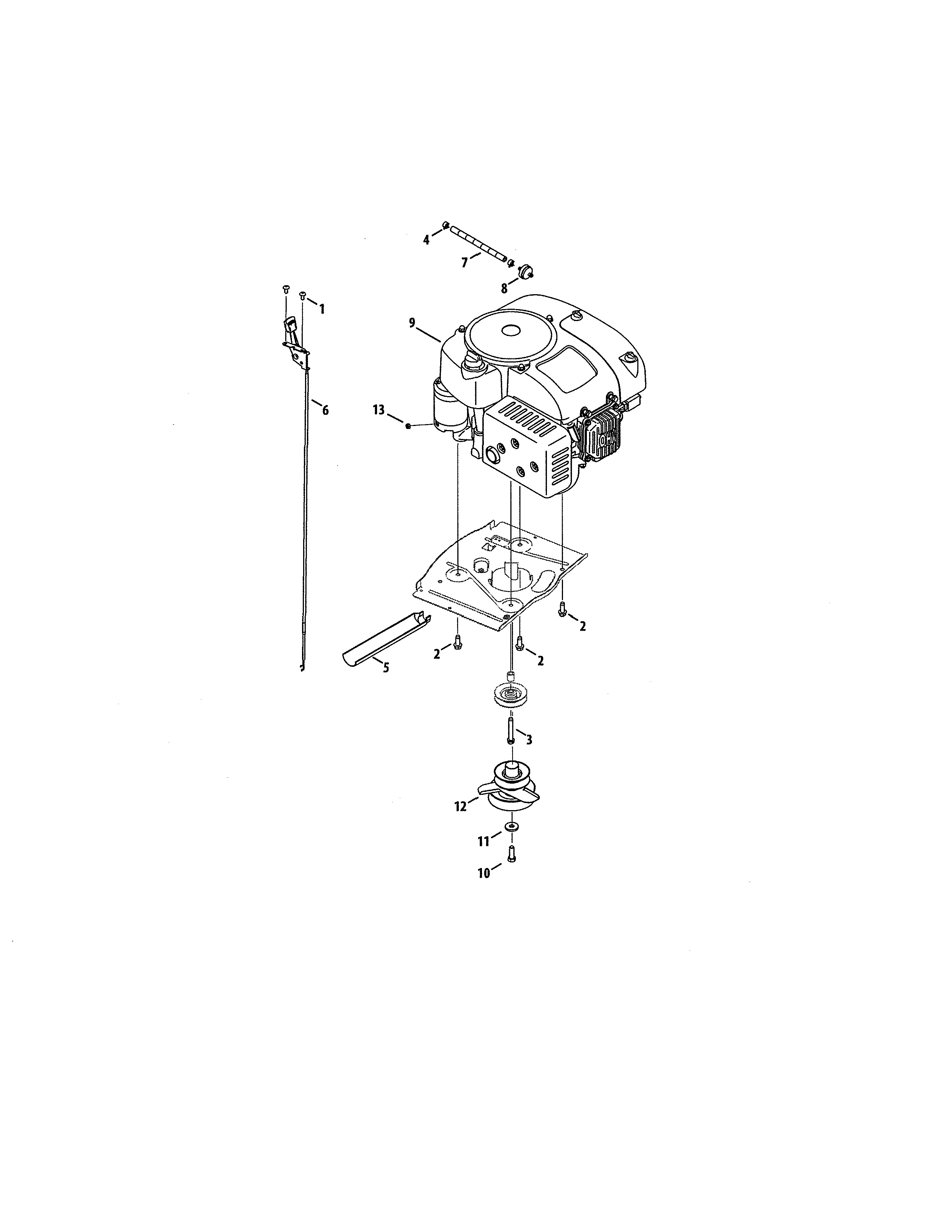Craftsman 247203695 engine/pulley diagram