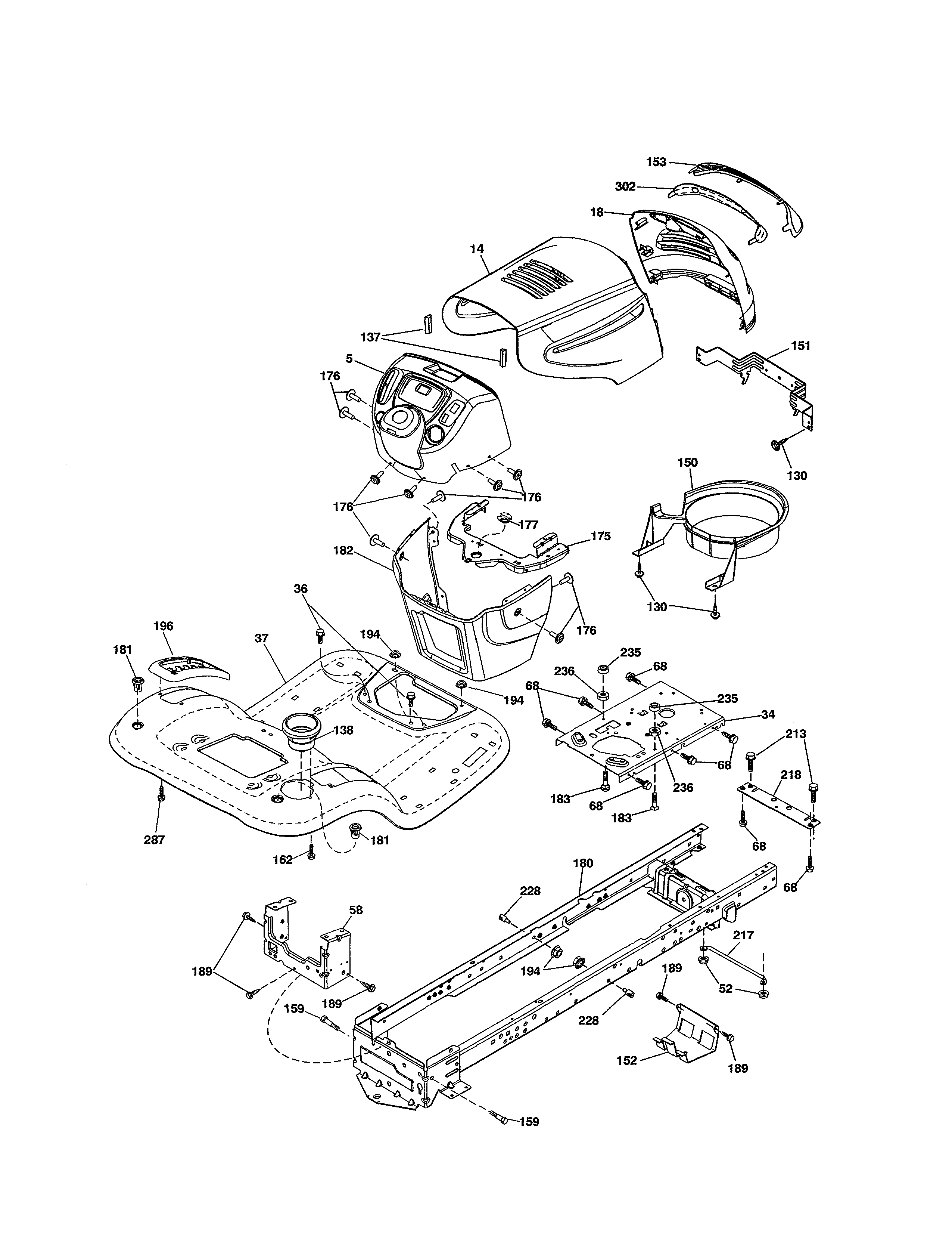 Poulan 96042018300 chassis diagram