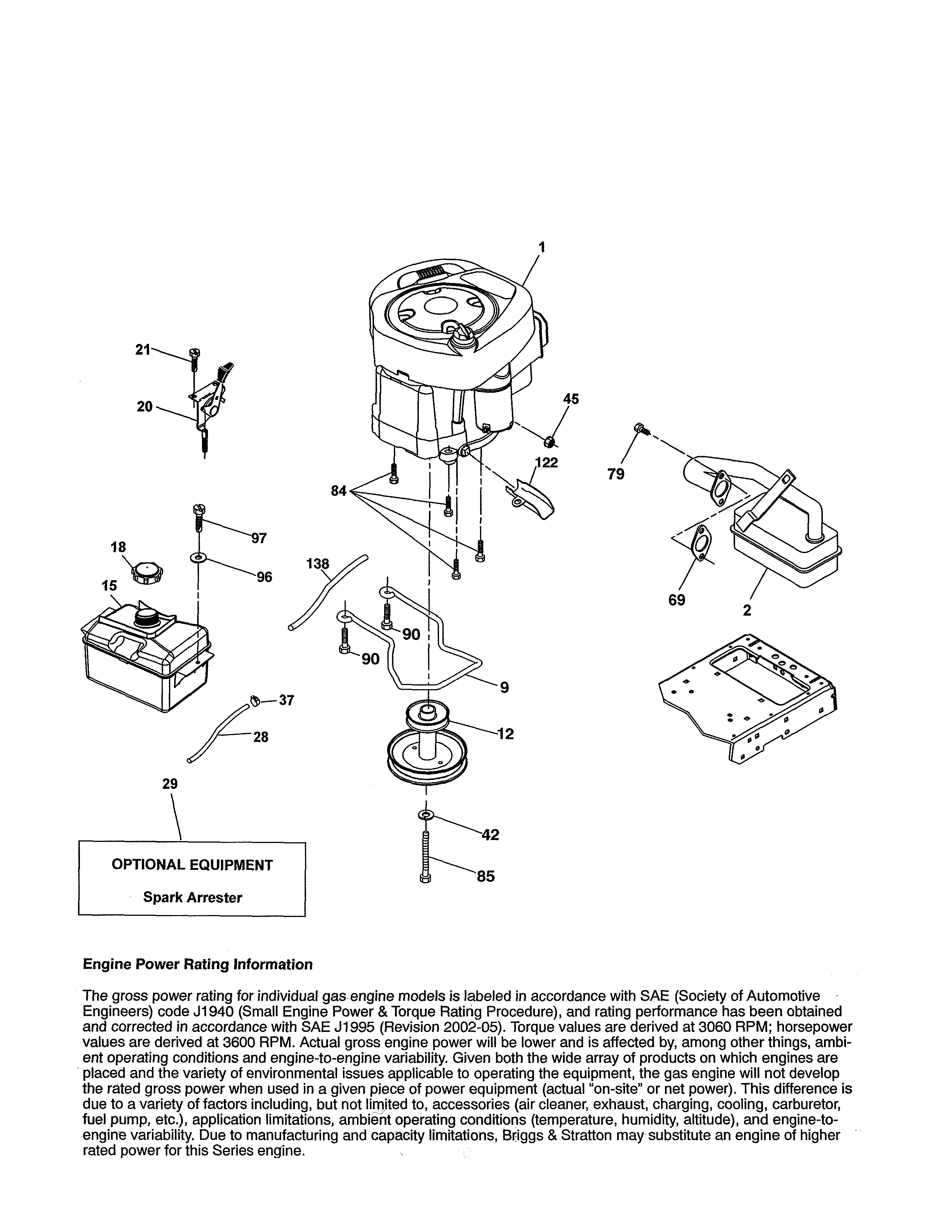 Poulan 96042018300 engine diagram