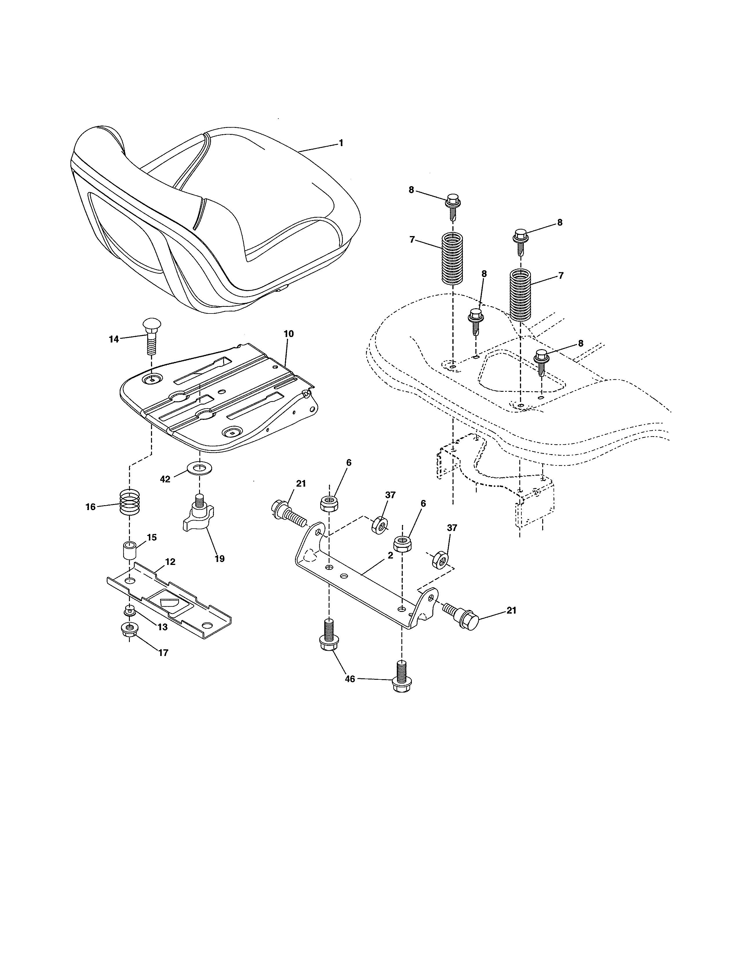 Poulan 96042018300 seat diagram