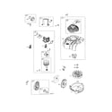Briggs & Stratton 9P602-0111-F1 carburetor/flywheel/rewind starter diagram