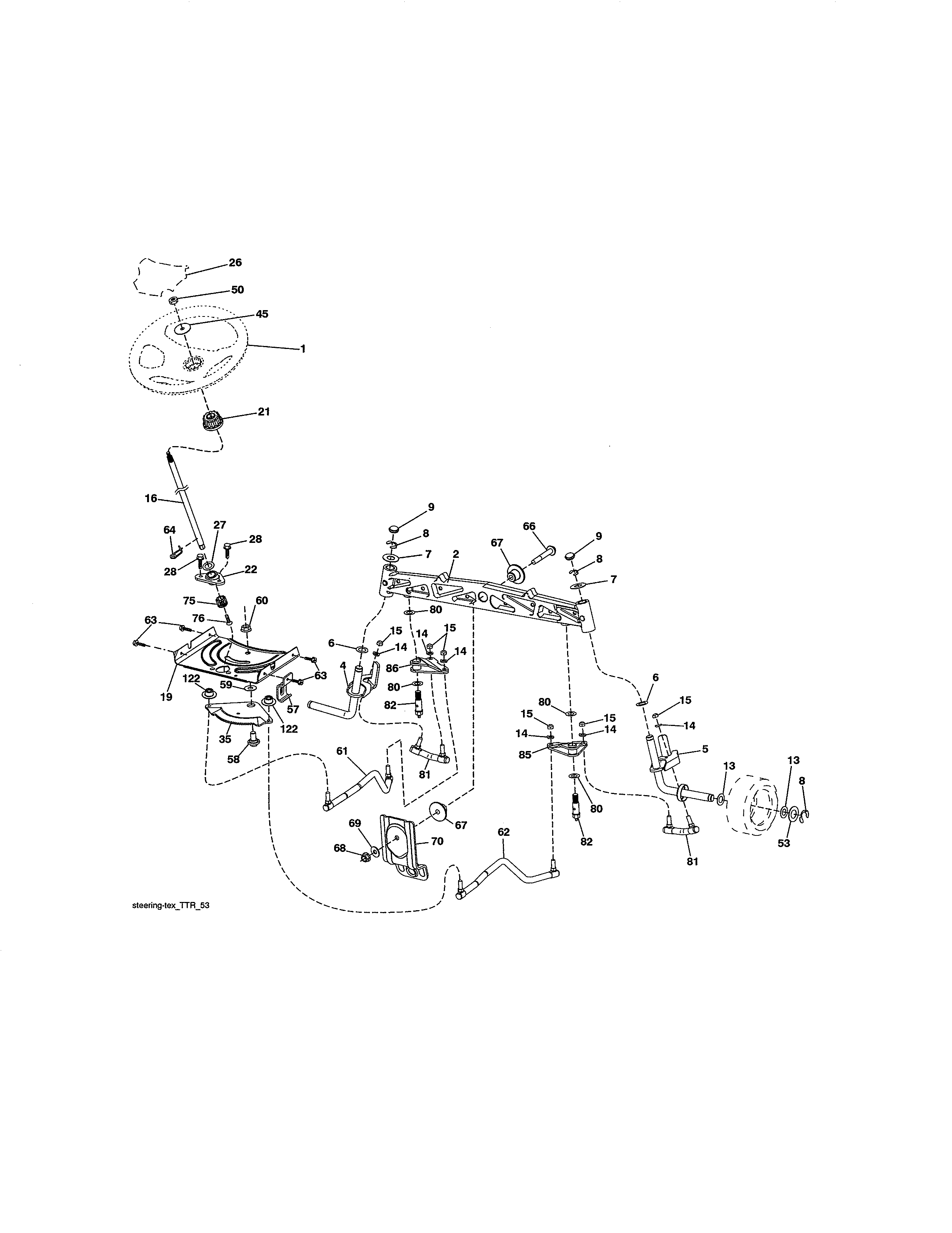 Craftsman 917204080 steering assembly diagram