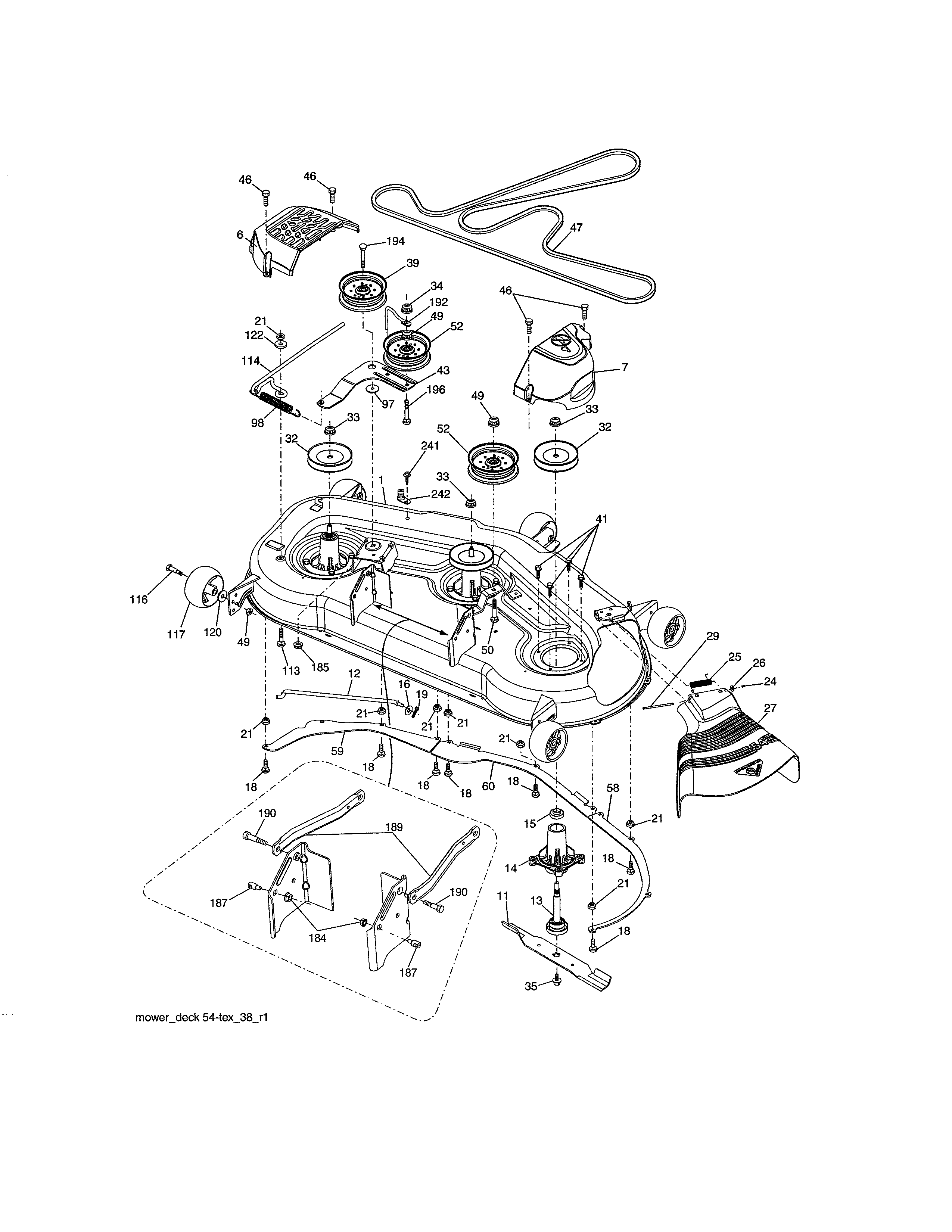 Craftsman 917204080 mower deck diagram