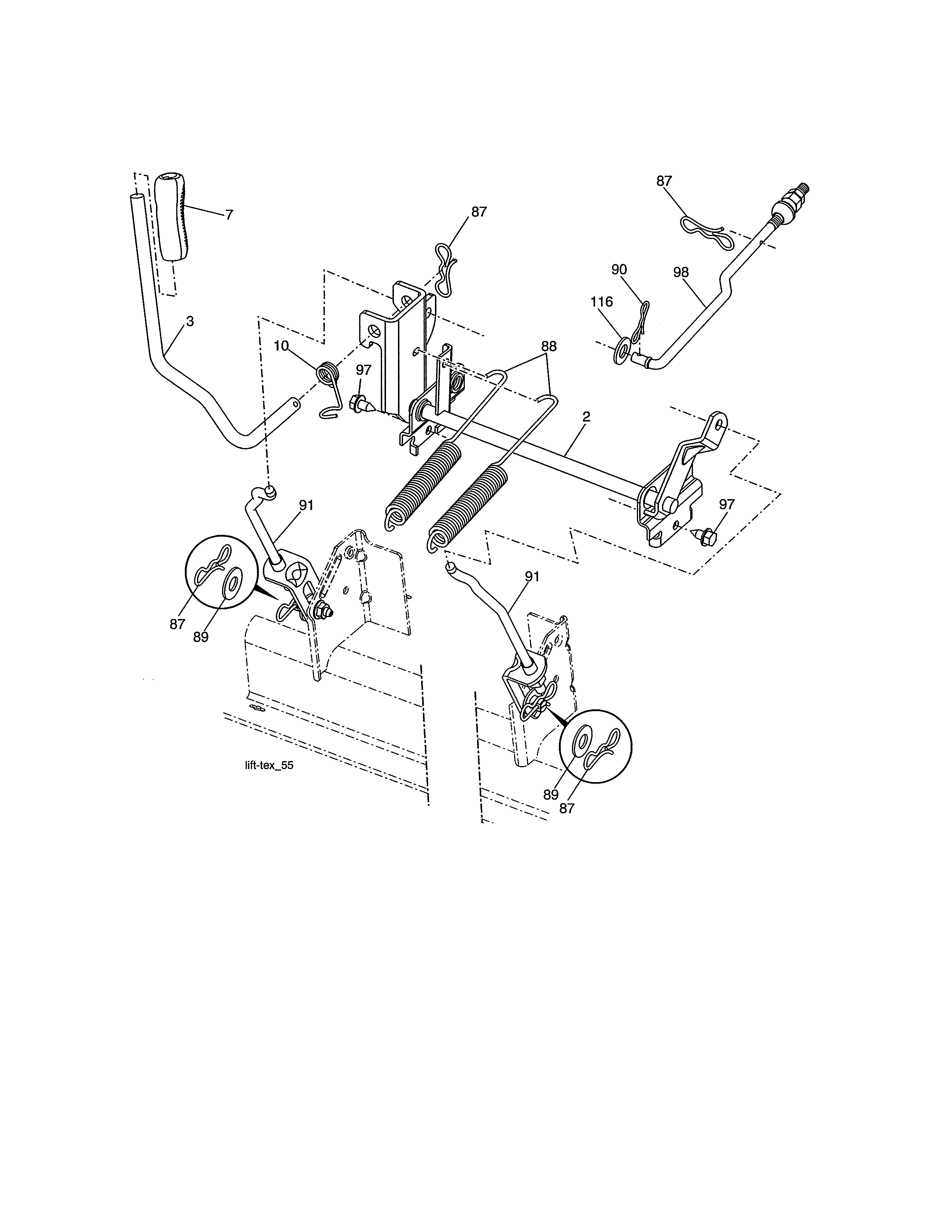 Craftsman 917204080 lift assembly diagram