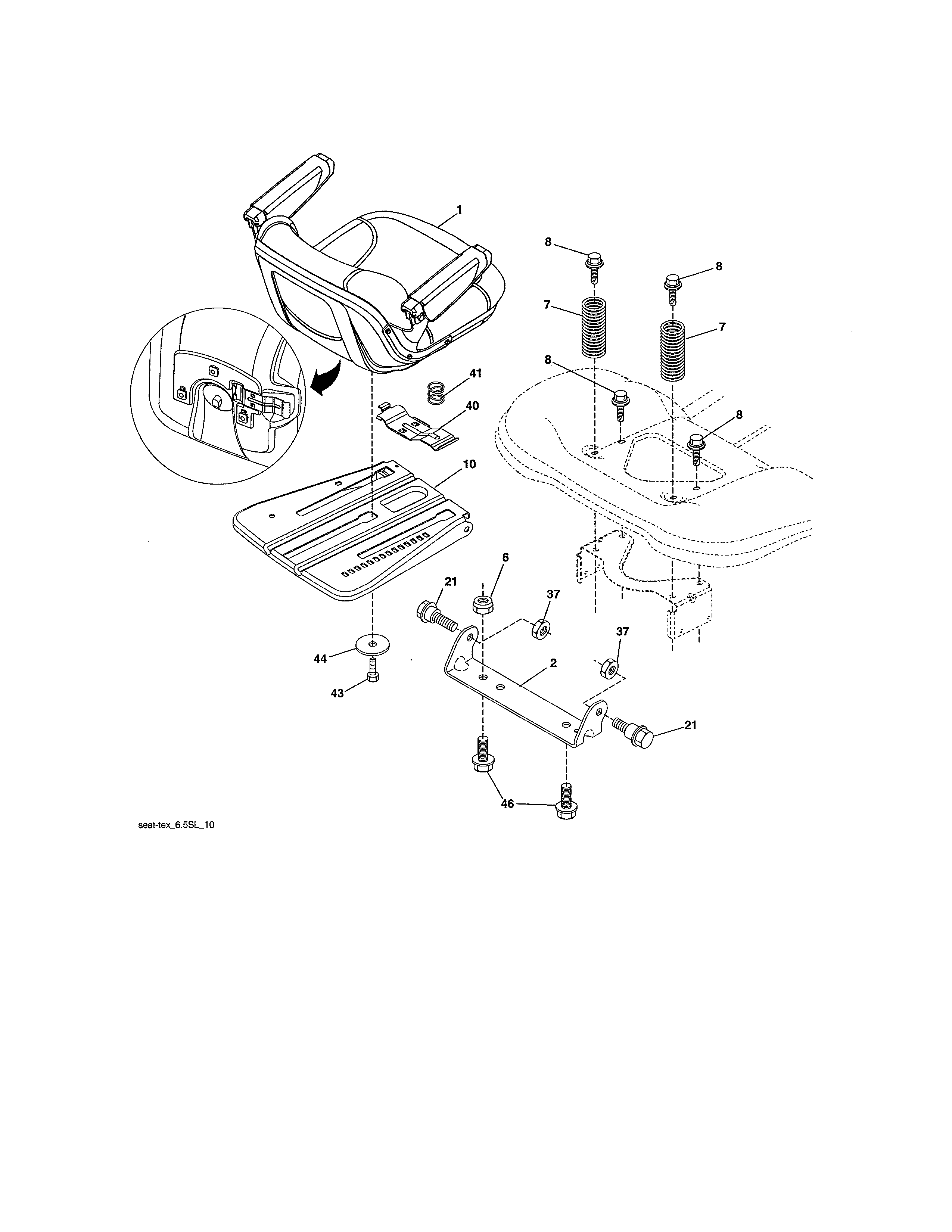 Craftsman 917204080 seat assembly diagram