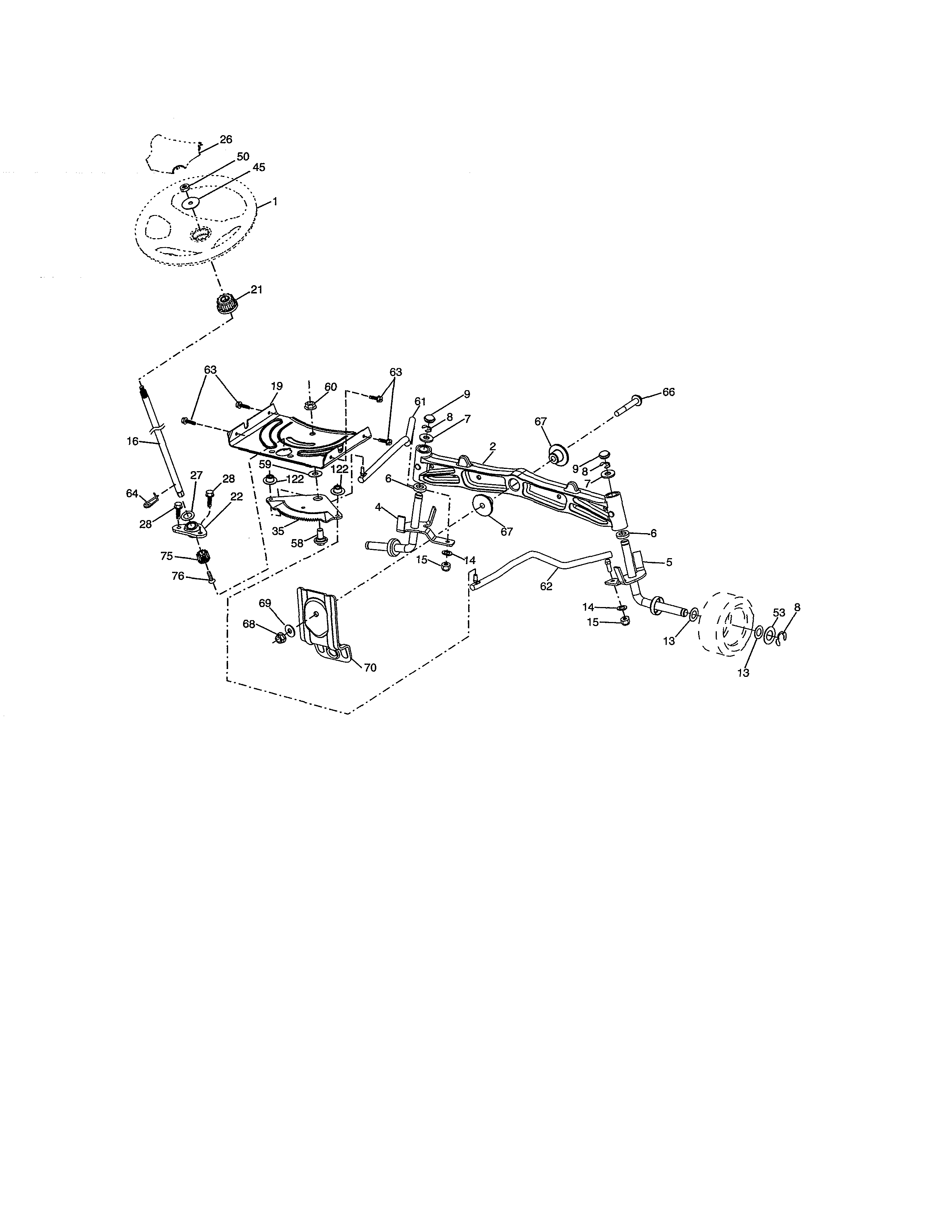 Craftsman 917992070 steering assembly diagram