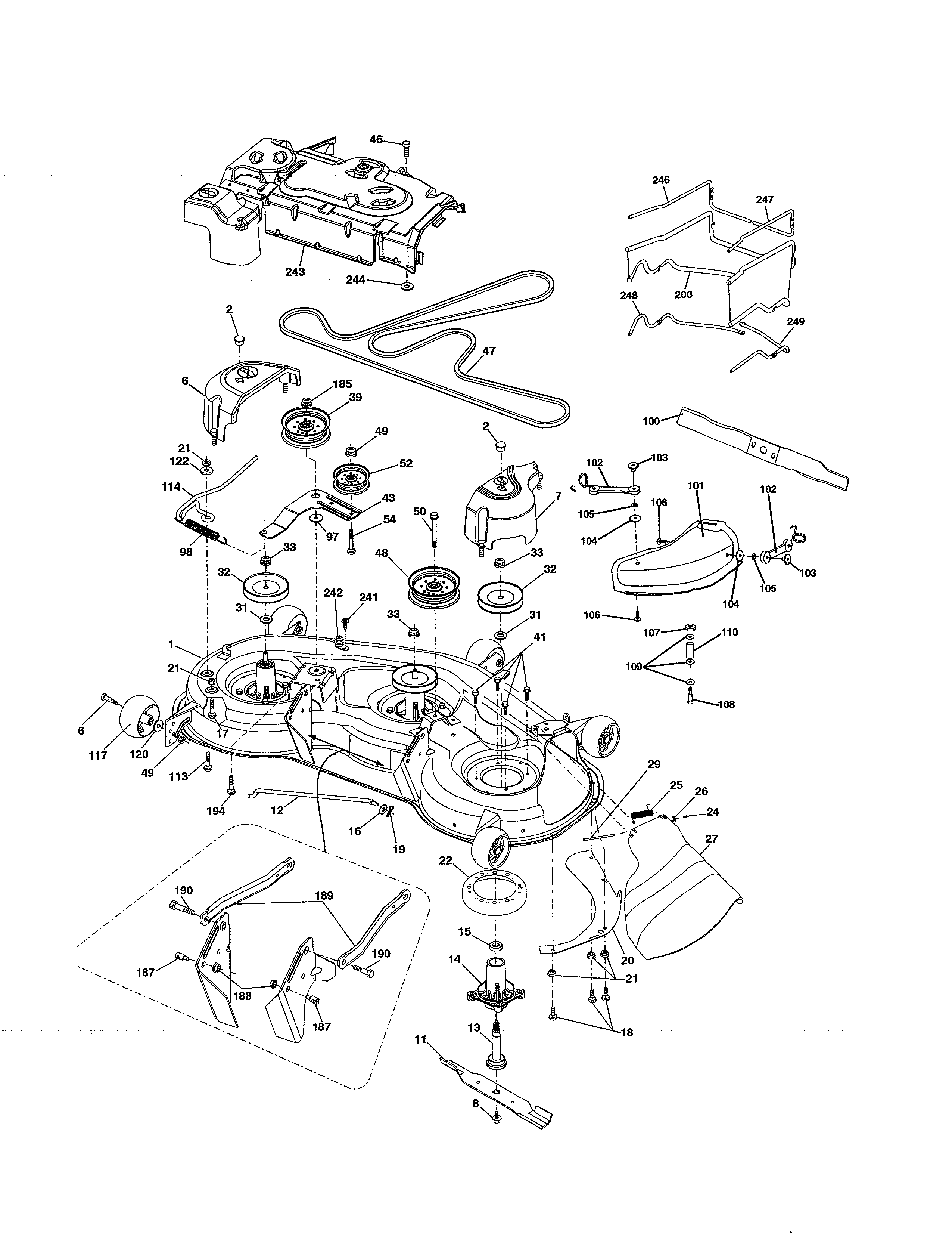 Craftsman 917992070 mower deck diagram