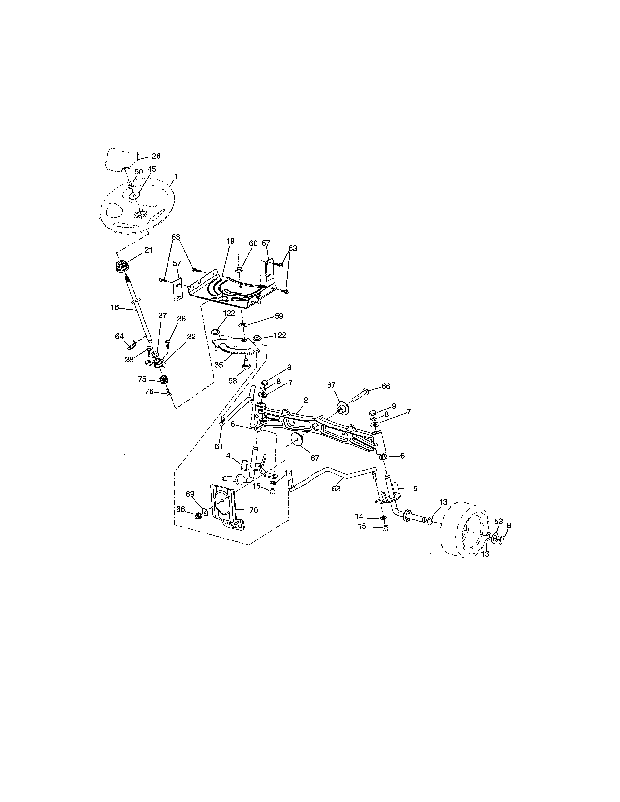 Craftsman 917273980 steering assembly diagram