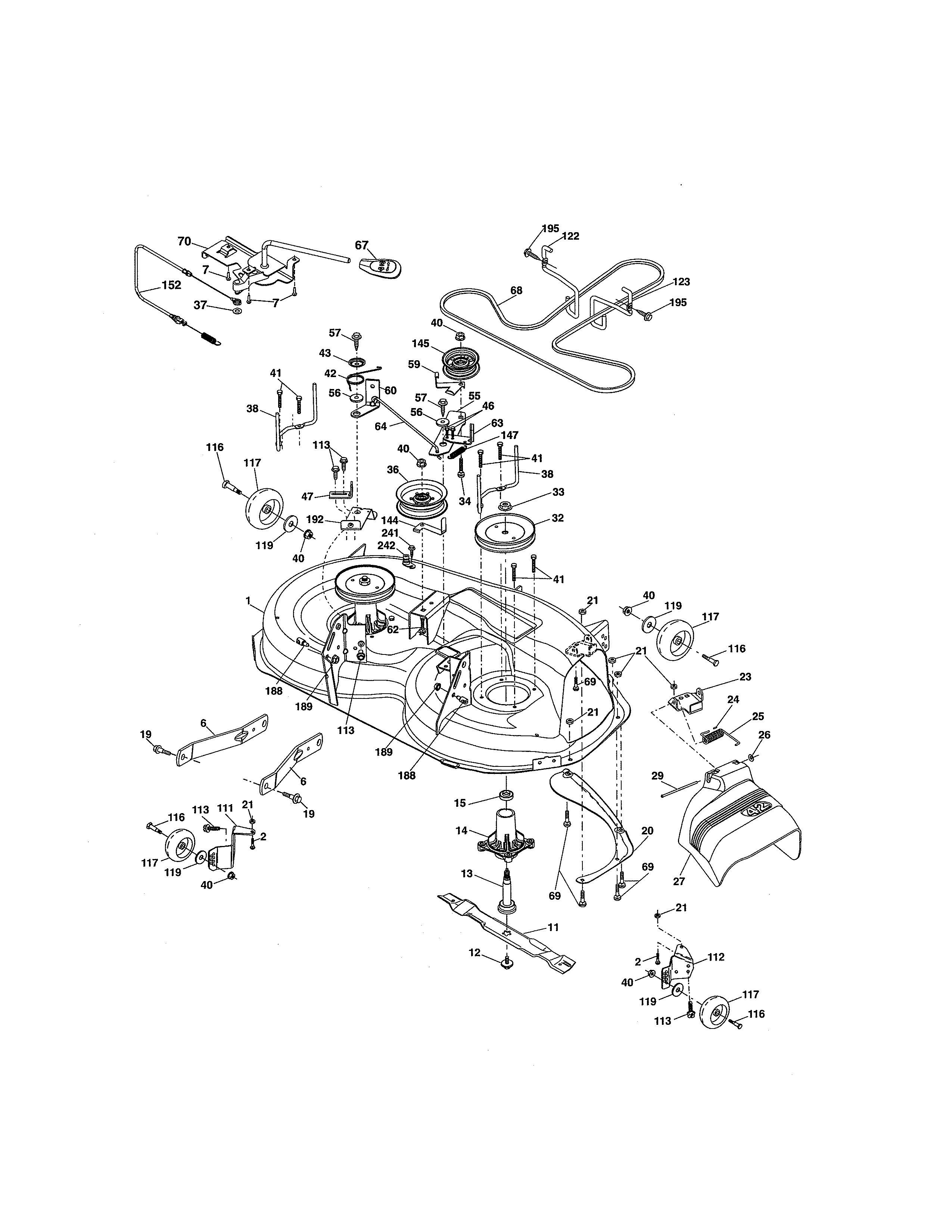 Craftsman 917273980 mower deck diagram