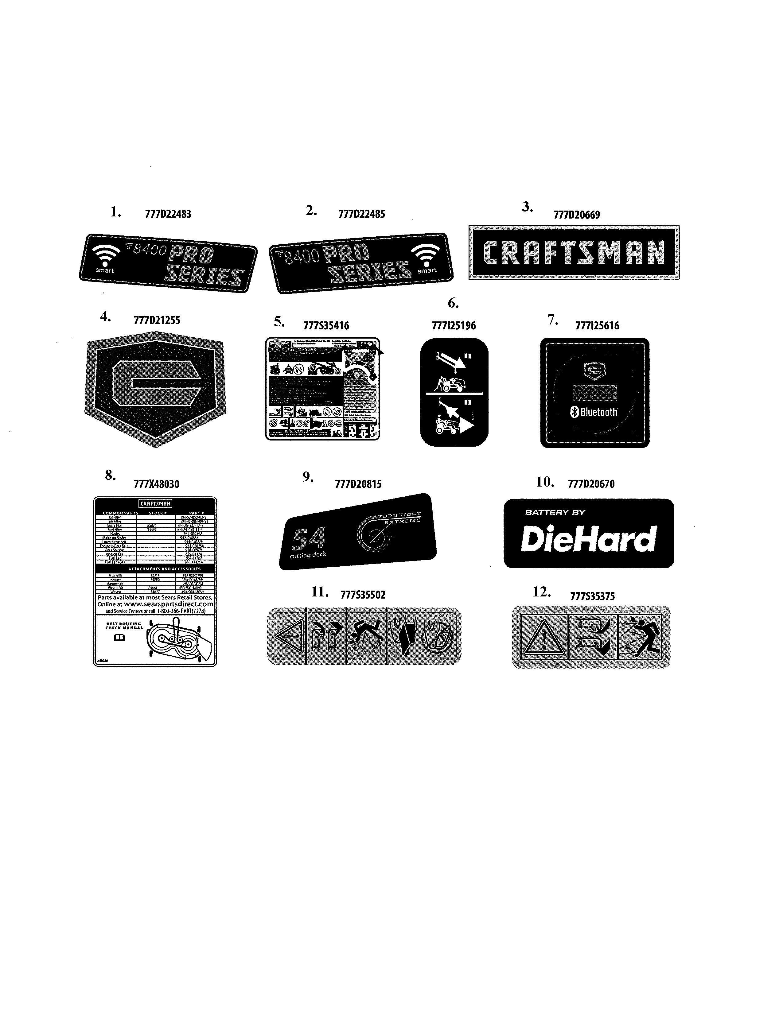 Craftsman 247270440 decals diagram