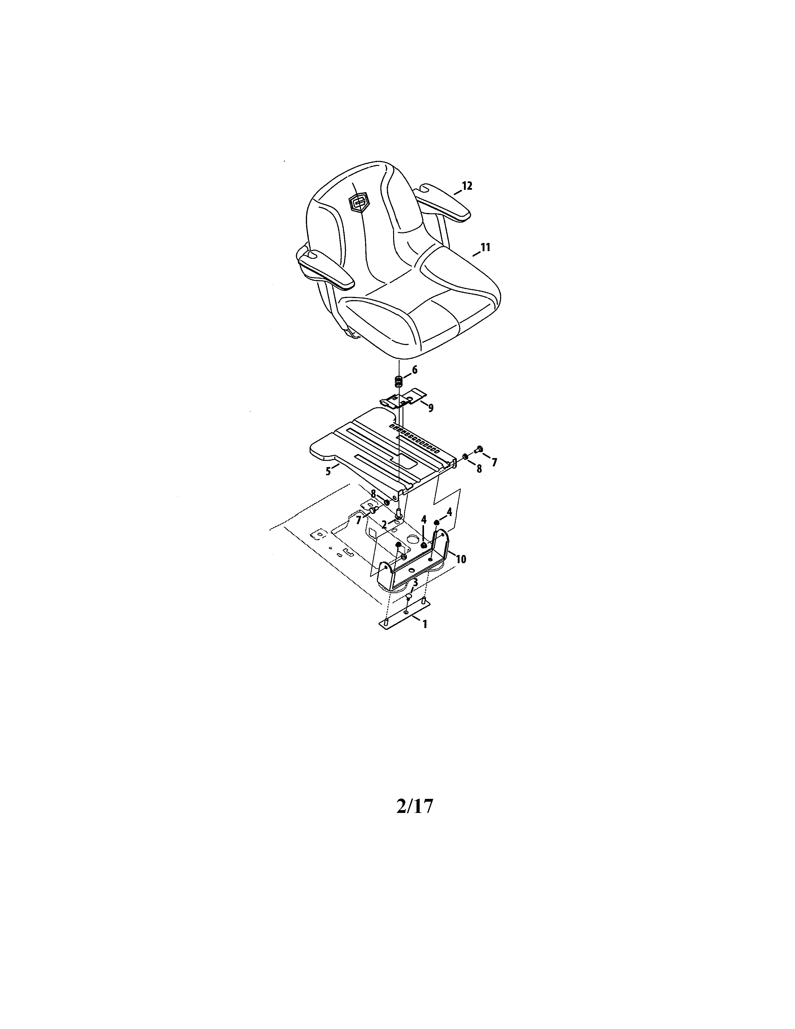 Craftsman 247270470 seat diagram