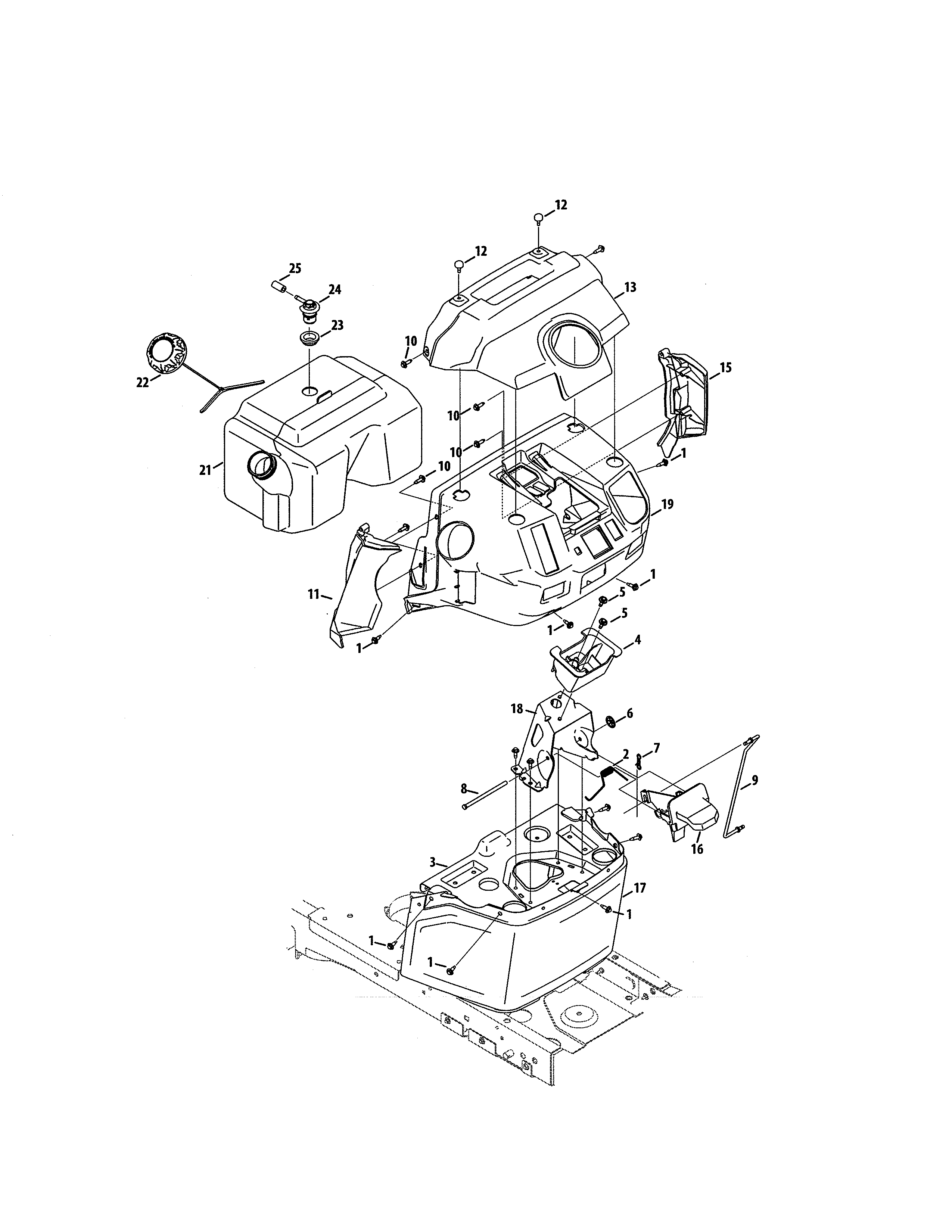 Craftsman 247270470 fuel tank/bumper diagram